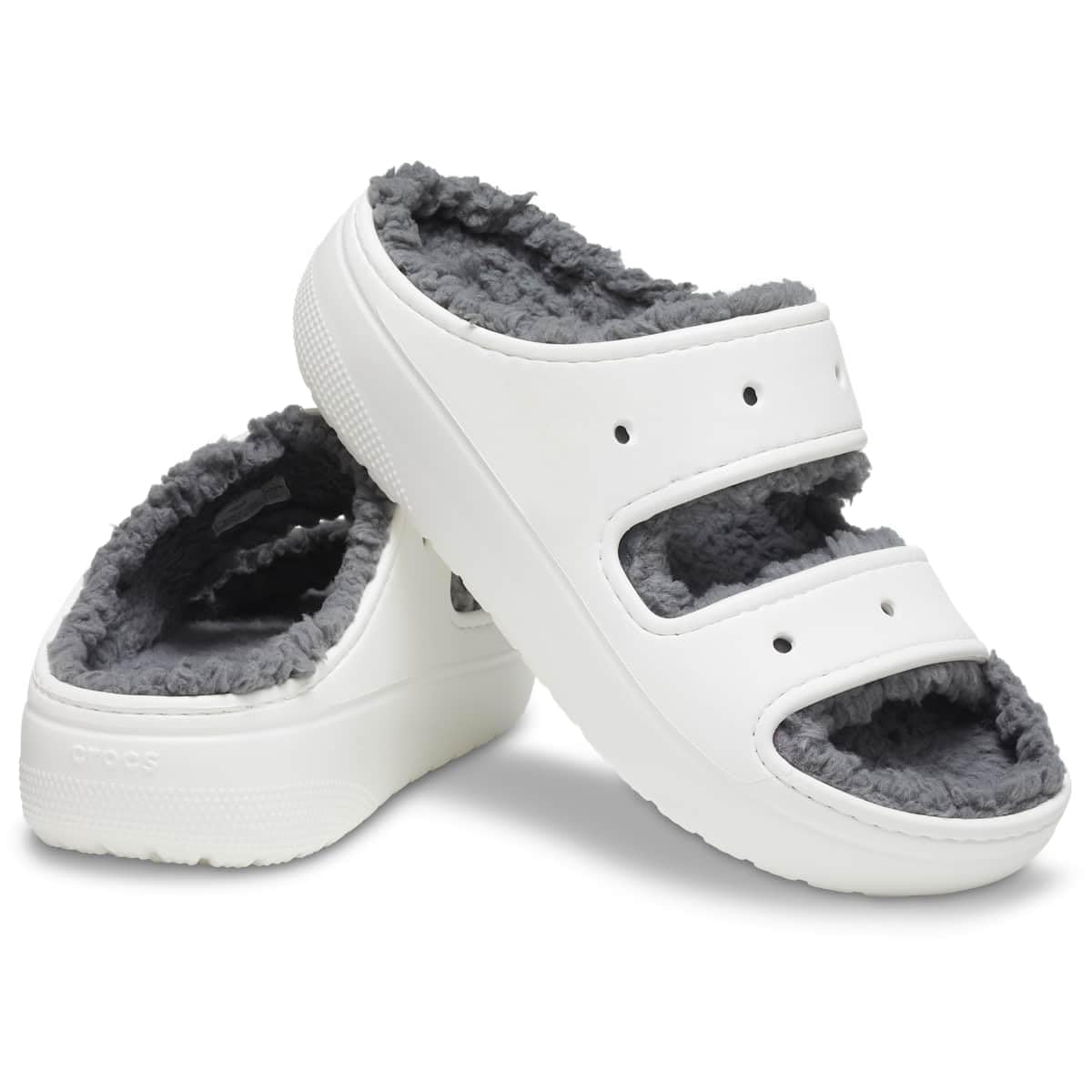 Crocs Unisex-Adult Classic Cozzzy Platform Sandals | Fuzzy Slippers Slides for Women & Men | Comfortable House Shoes for Indoor & Outdoor Use