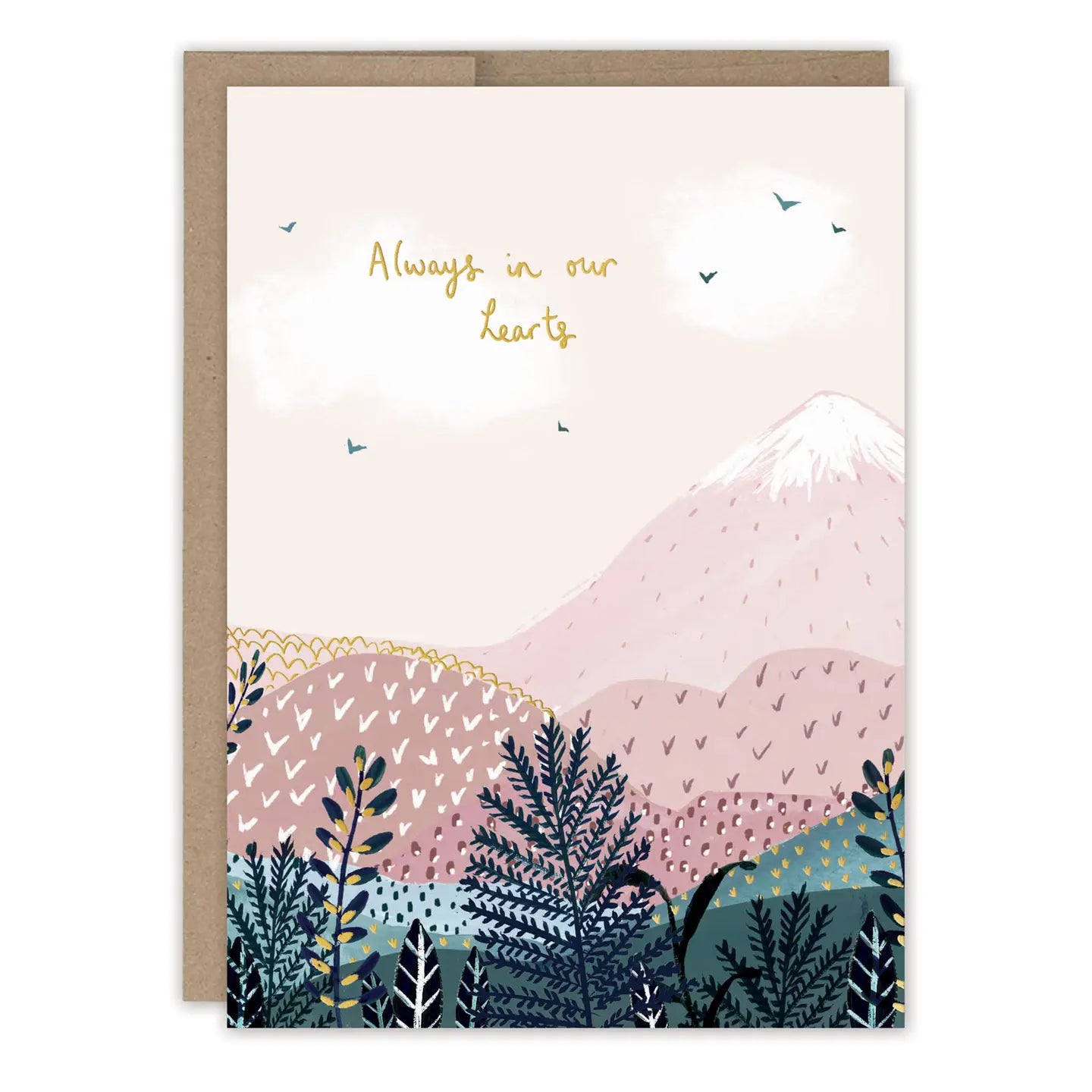 Always in Our Hearts Landscape Sympathy Card - Thoughtful Bereavement Greeting Card for Funeral, Memorial Service & Condolence Gifts