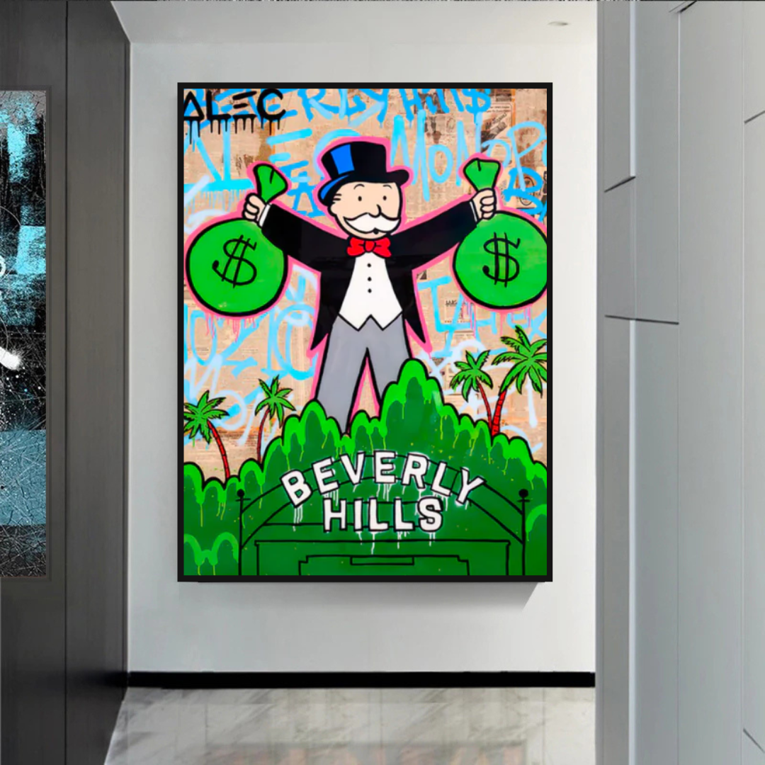 Alec Monopoly Man Holding Bag - Limited Edition Street Art Prints for Home & Office Decor | Exclusive Urban Art Collection