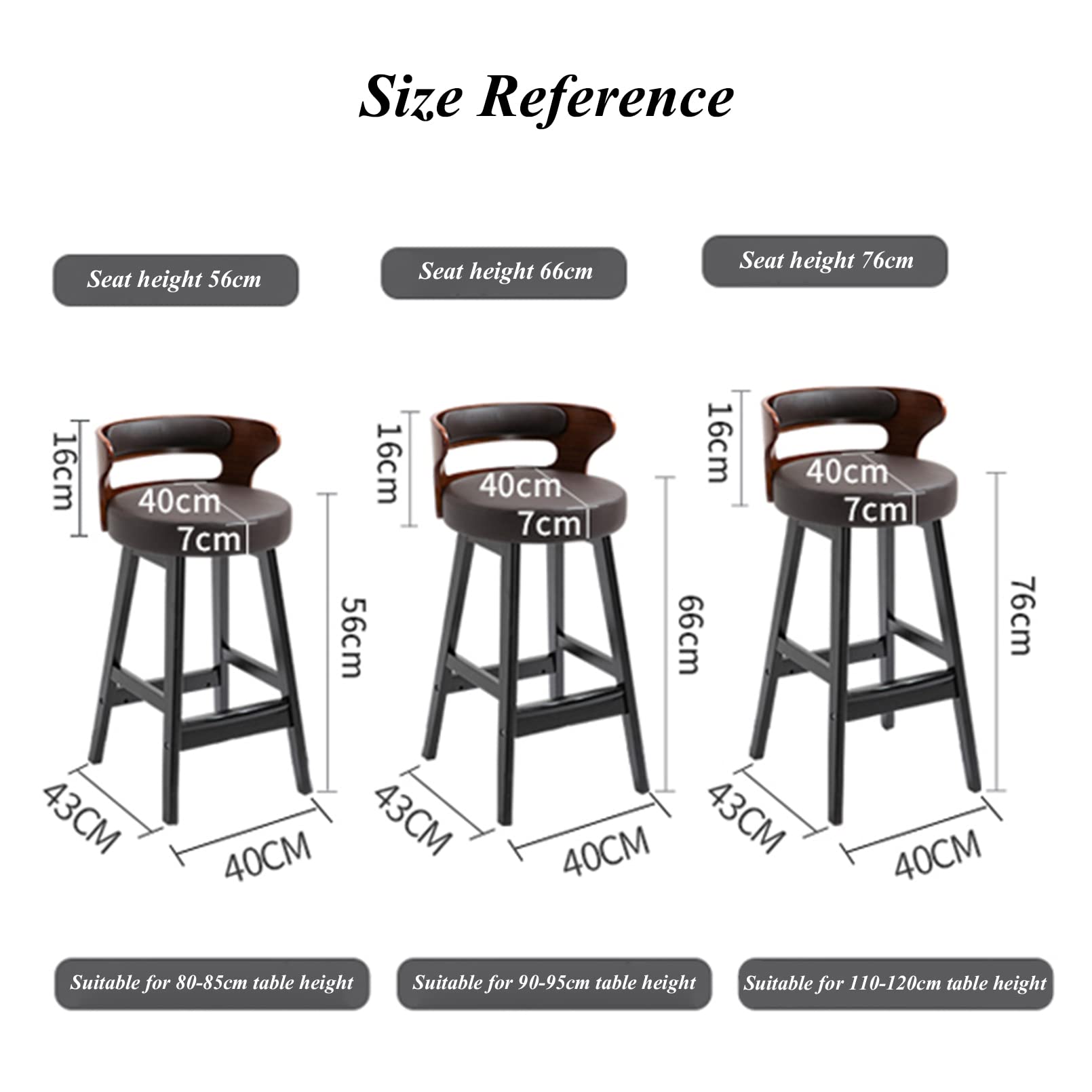 **Wooden Bar Stools with Faux Leather Upholstery - Comfortable Farmhouse Style Kitchen & Dining Chairs for Home, Bistro, Coffee Shop & Restaurant Use**