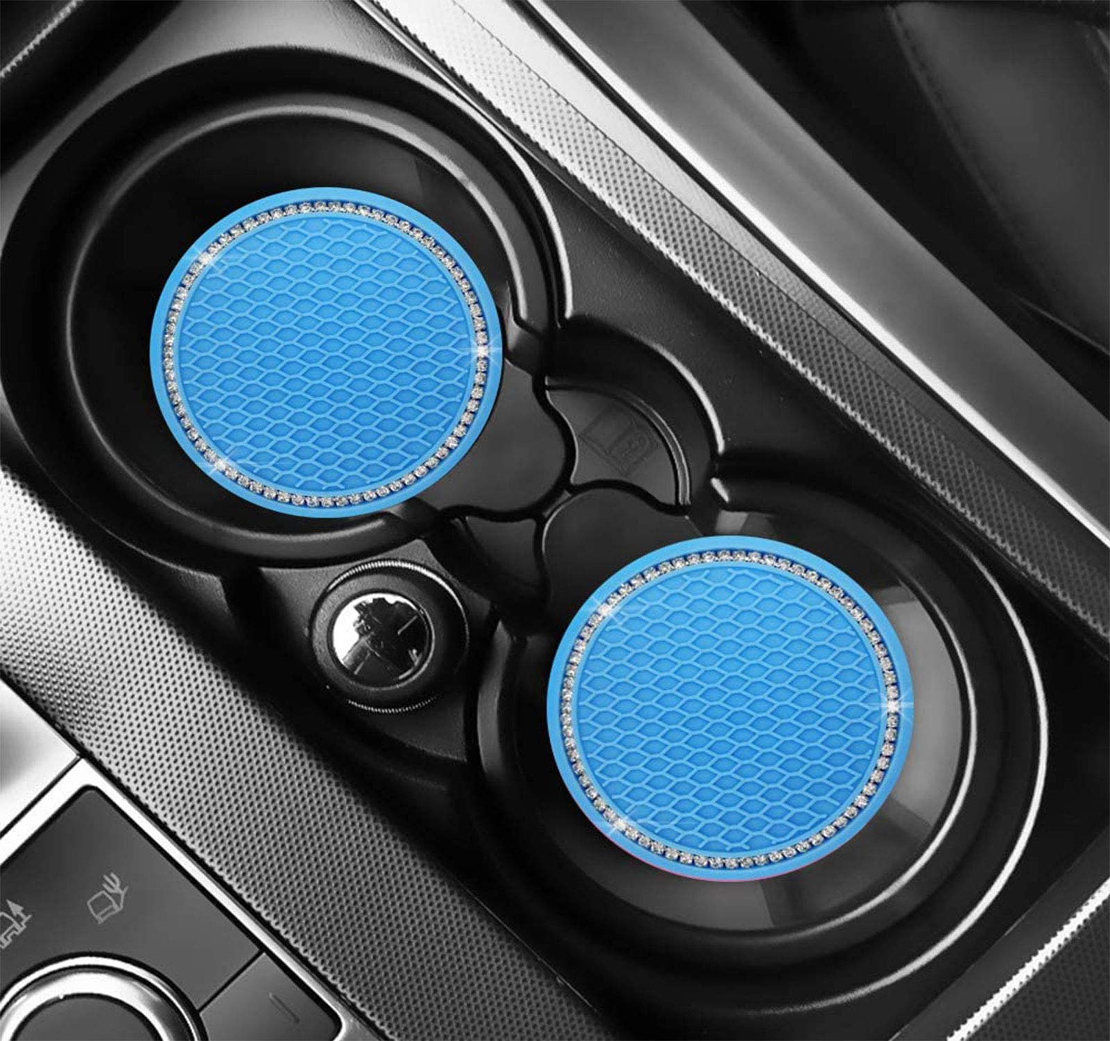 2pcs Silicone Non-Slip Car Coasters - 2.75