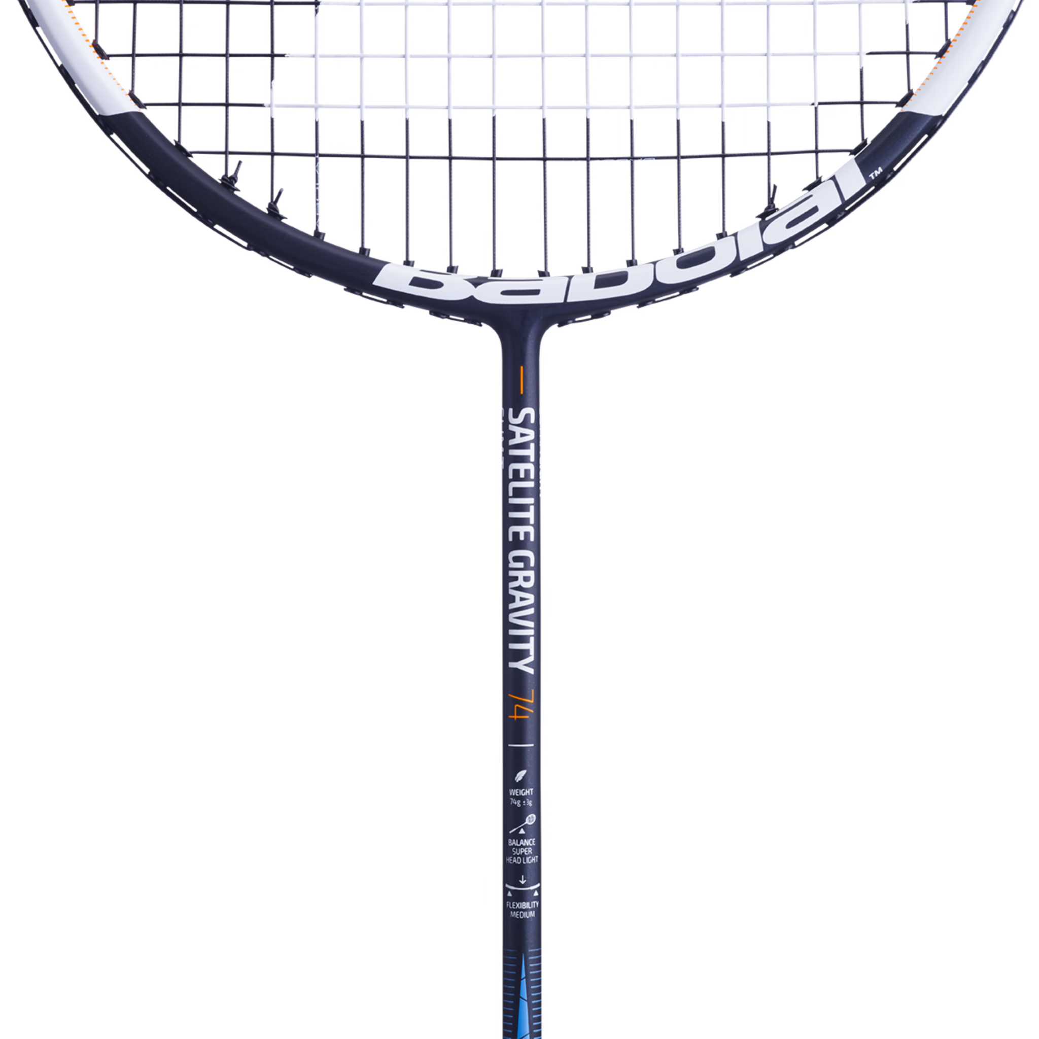 Babolat SATELITE GRAV74 Badminton Racket - Professional Carbon Fiber Shuttlecock Racket for Adults & Teens [Navy Blue] - Perfect for Competitive Play & Training Sessions