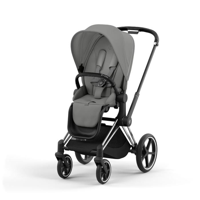 Cybex Priam 4 Complete Stroller - Chrome/Black Luxury Baby Stroller with All-Wheel Suspension | Perfect for City Walks, Travel & Everyday Use
