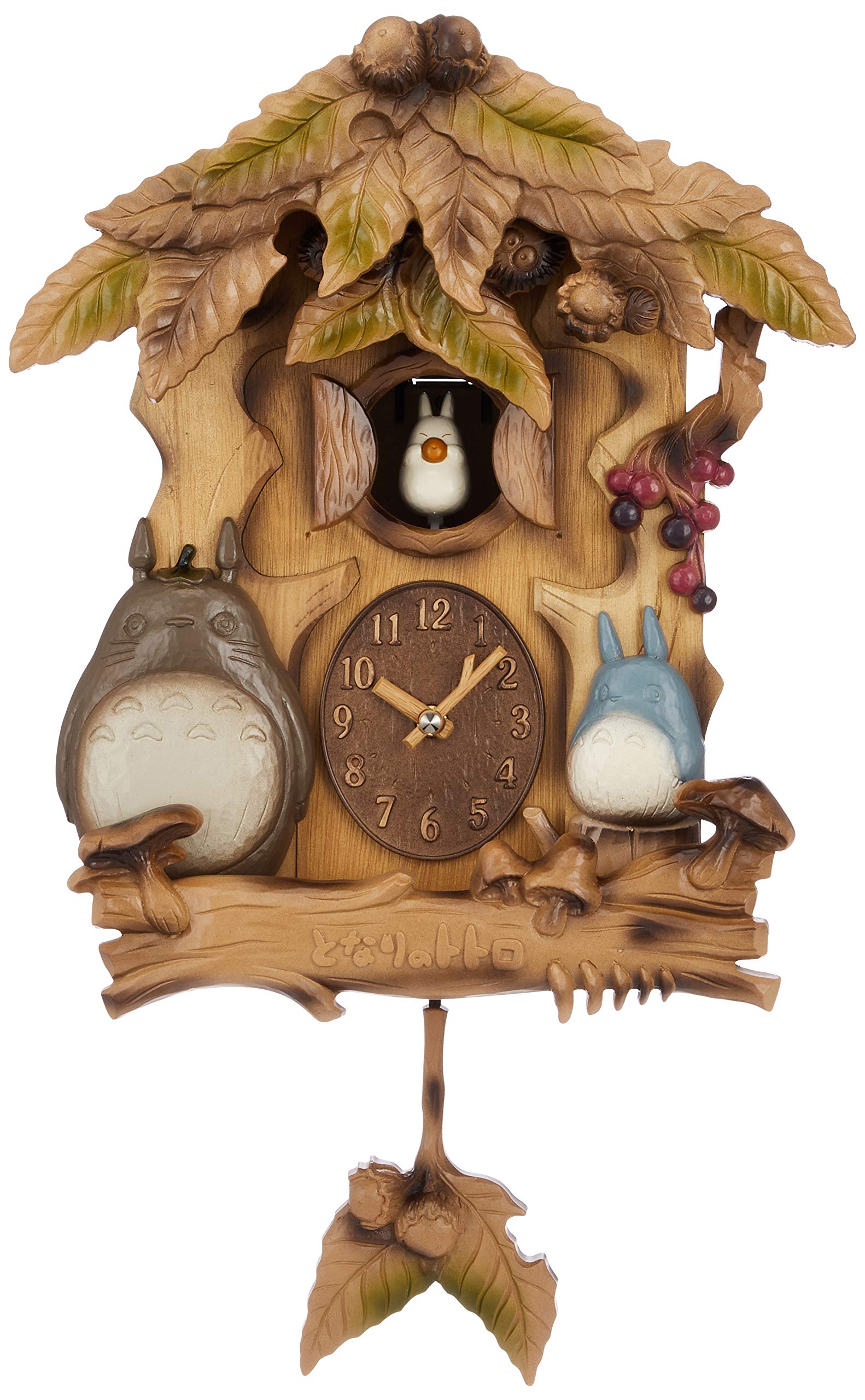 My Neighbor Totoro Musical Wall Clock with Music Box - Japanese Made, Brown, 22.4 x 13.2 x 6.9 inches - Perfect for Anime Bedroom Decor & Studio Ghibli Collectibles