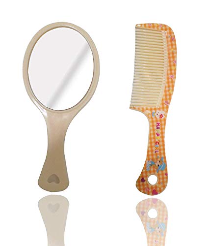 Premium Morges Hair Brush with Hand Mirror for Kids, Girls & Adults - Light Brown (20g, Pack of 1) | Perfect for Travel, Home & Salon Styling