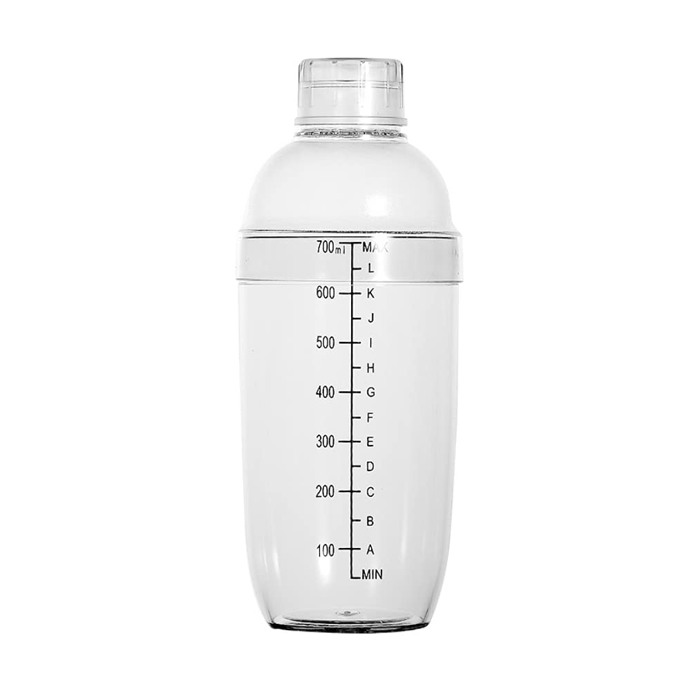 24 oz (700cc) Professional Cocktail Shaker Set - Stainless Steel Mixing Cup with Measuring Scale for Bartenders, Beginners & Home Use - Perfect for Margaritas, Iced Coffee & Bubble Tea Making