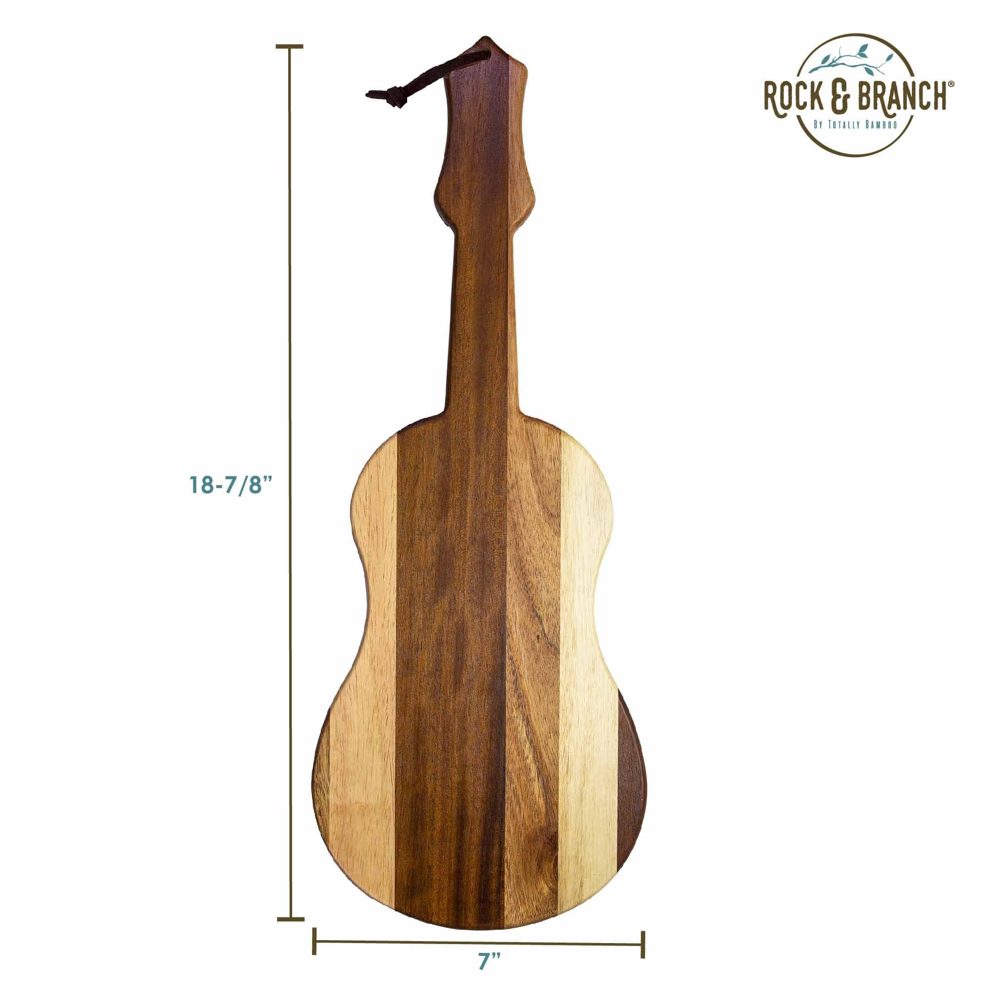 Rock & Branch® Shiplap Series Ukulele Shaped Wooden Cutting Board - Perfect for Kitchen, Charcuterie Boards, and Unique Gift Ideas