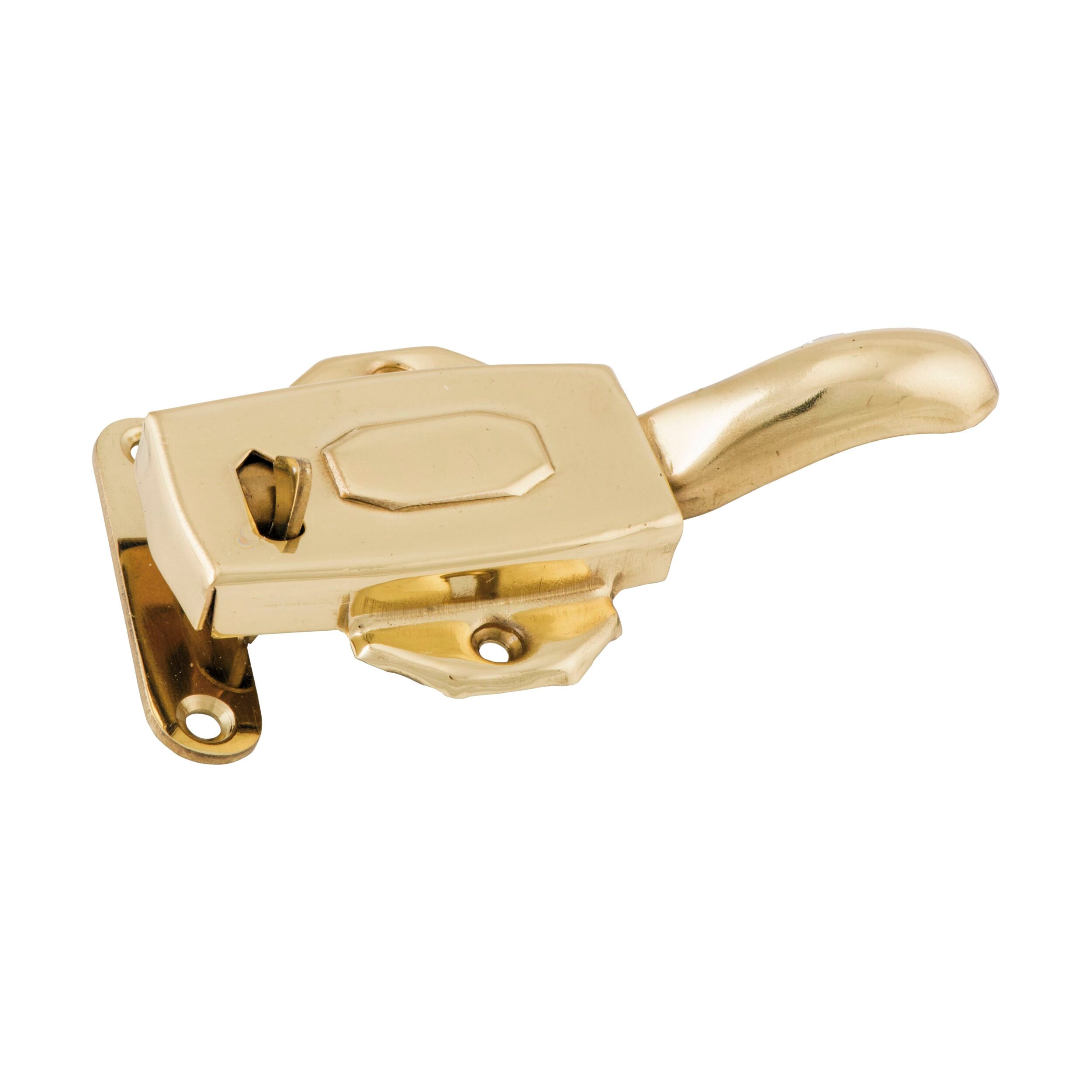 3832 Right Hand Cupboard Catch - Polished Brass Cabinet Latch for Kitchen Dresser & Furniture - Secure & Stylish Hardware for Cabinets, Drawers & Storage Solutions