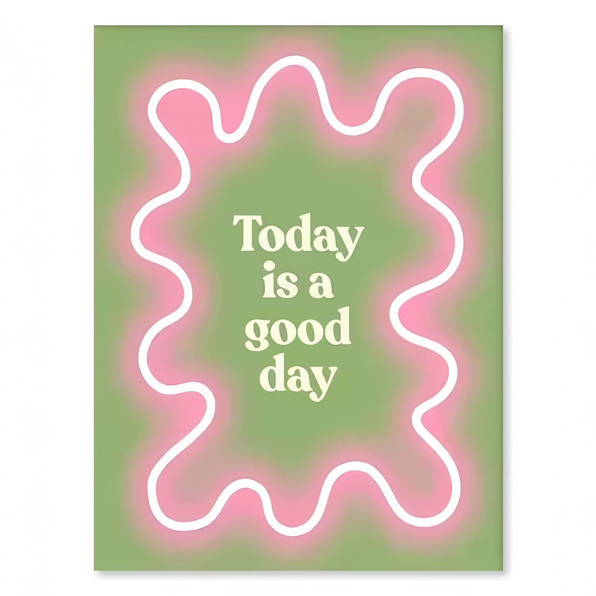 Sage Green Wavy Pop Art Canvas Poster - Modern Abstract Wall Decor for Living Room, Bedroom & Office