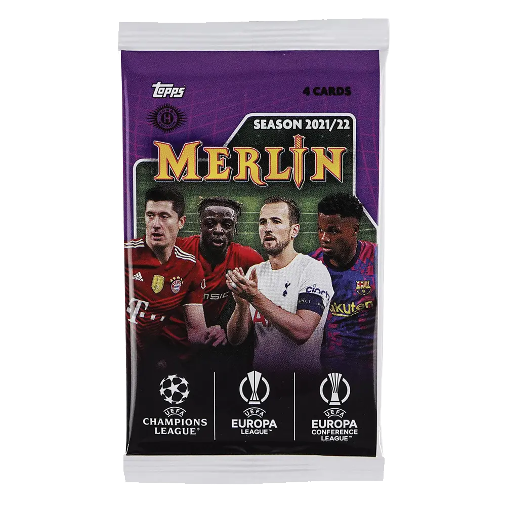 2021-22 Topps UEFA Champions League Merlin Chrome Soccer Hobby Pack - Single Pack - Collectible Soccer Trading Cards for Fans & Players - Perfect for Trading, Collecting, and Displaying