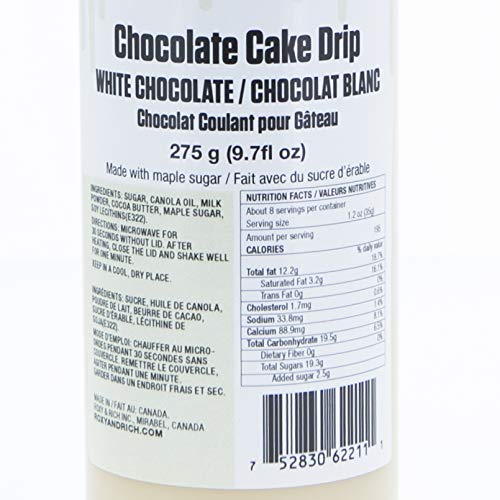 Roxy Rich Chocolate Cake Drip 275g - White Chocolate for Baking & Desserts