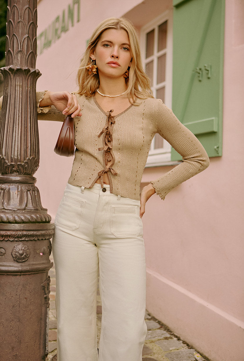 Soft & Cozy Reine Cotton Cardigan for Women - Lightweight Camel Knit Sweater | Perfect for Fall Layering, Office Wear & Casual Outfits