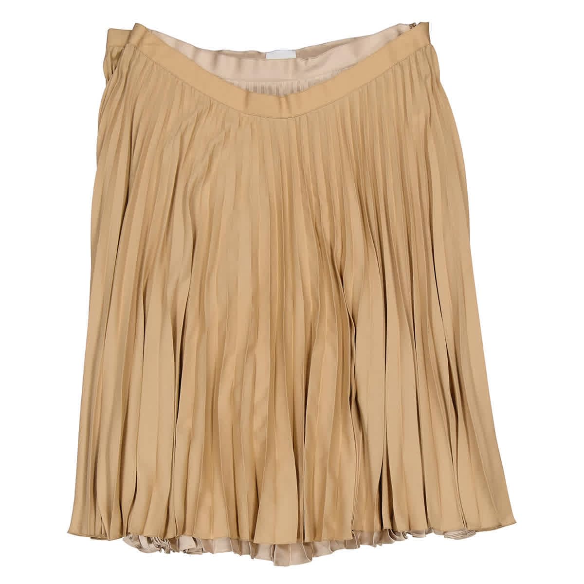 BURBERRY Women's Sandbank Pleated Layered Midi Skirt - Size 4 (US 2) | Classic British Luxury Fashion for Casual Outings, Office Wear & Special Occasions