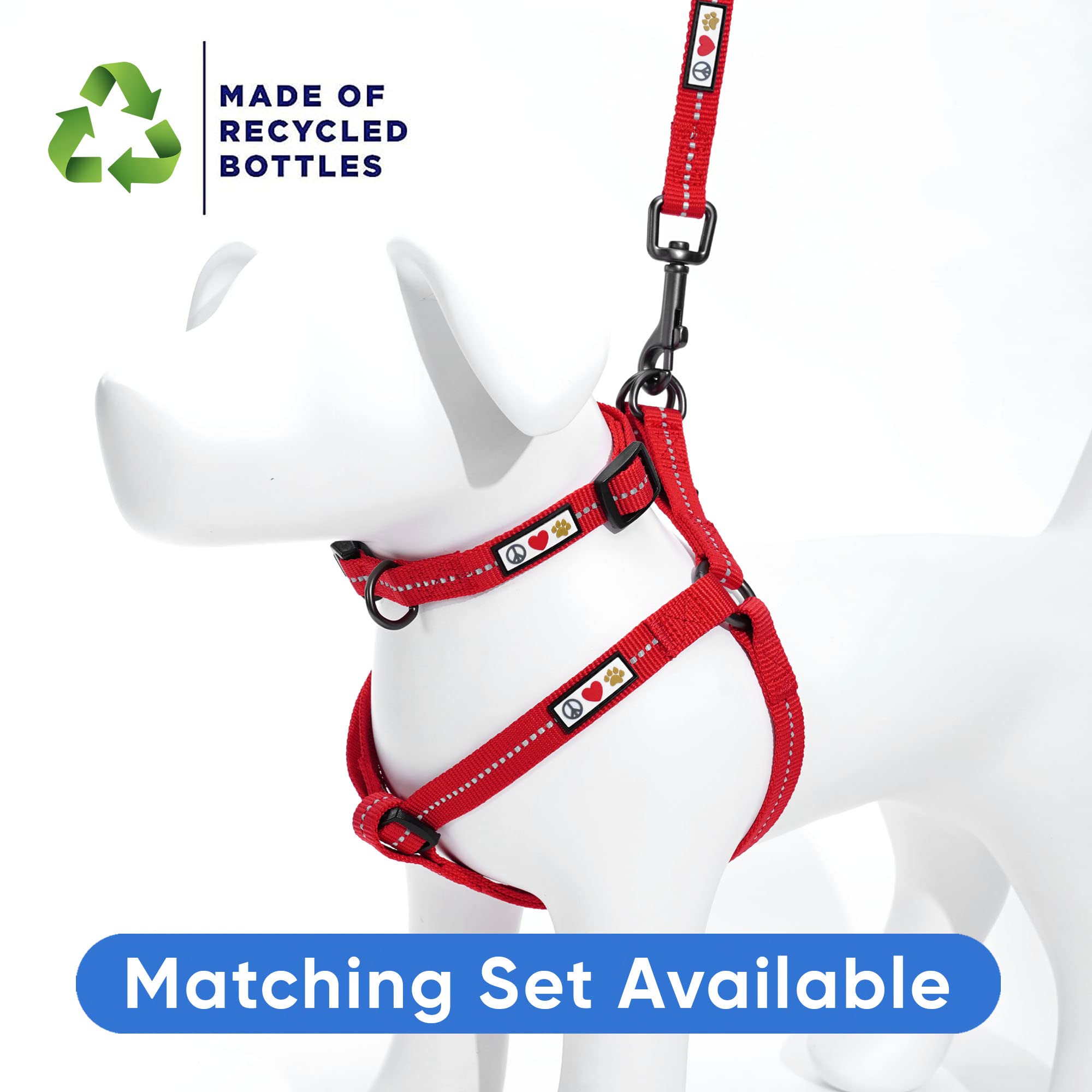 Eco-Friendly Recycled Dog Collar with Reflective Stitching - Made from Ocean Plastic Bottles - Small Red Chili - Perfect for Night Walks & Outdoor Adventures