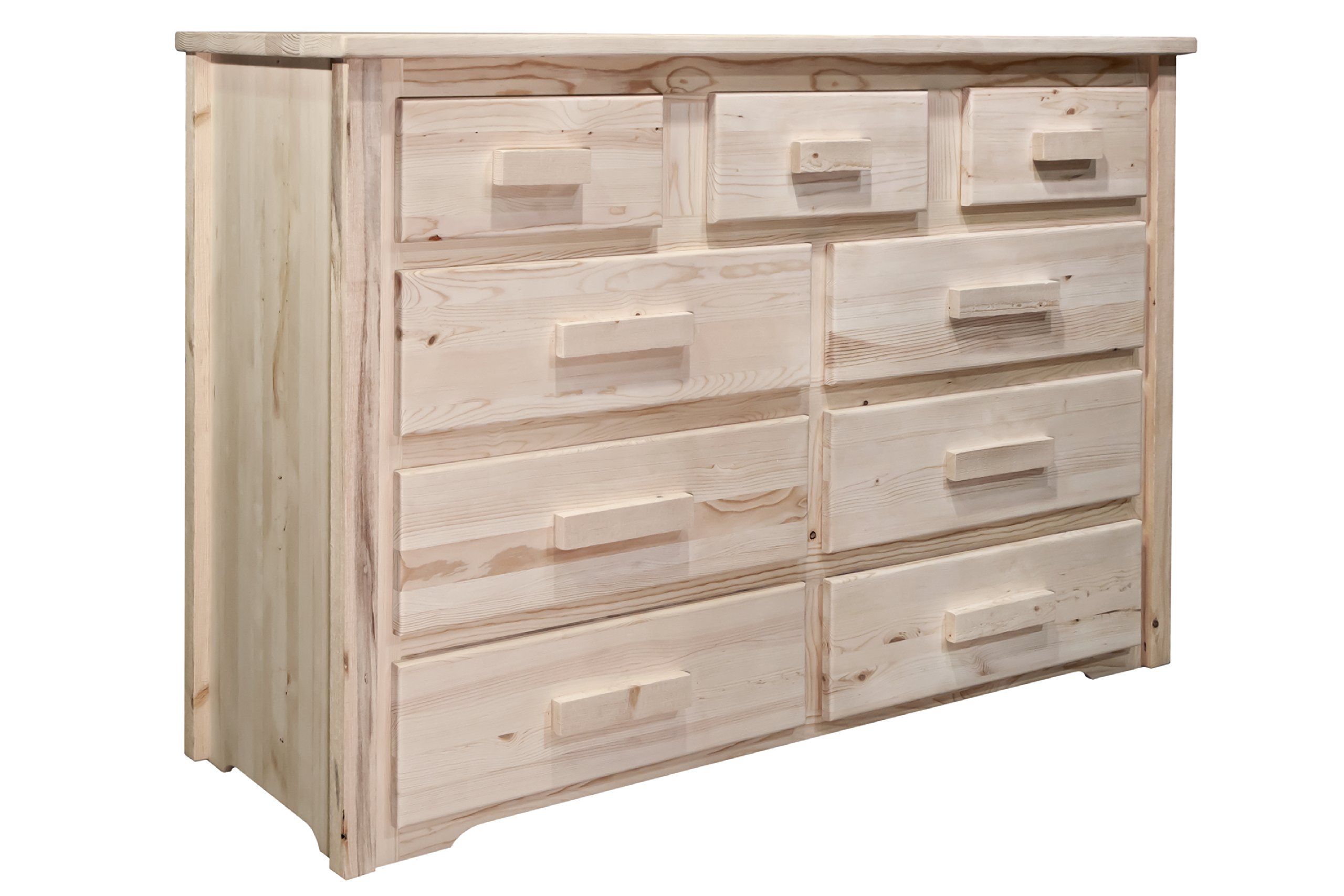 Montana Woodworks 9-Drawer Unfinished Dresser - Homestead Collection - Perfect for Bedroom, Living Room & Home Office Storage