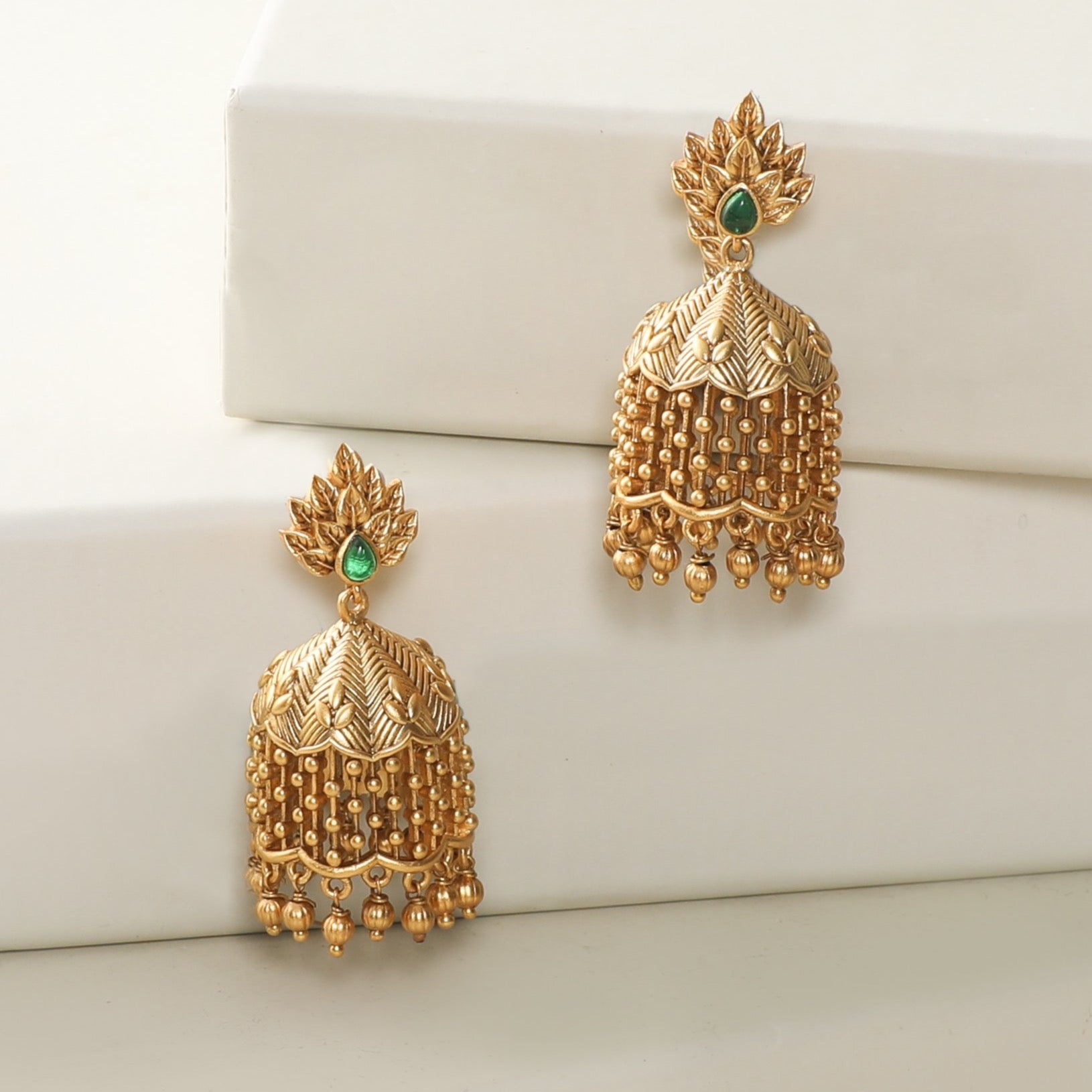 Antique Jhumka Earrings for Women - Traditional Indian Handmade Jewelry - Perfect for Weddings, Parties & Festive Occasions