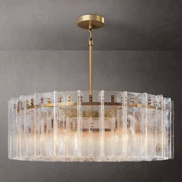 Corinna 48-Inch Round Crystal Chandelier - Modern Dining Room Lighting Fixture for Farmhouse, Bedroom & Living Room Decor