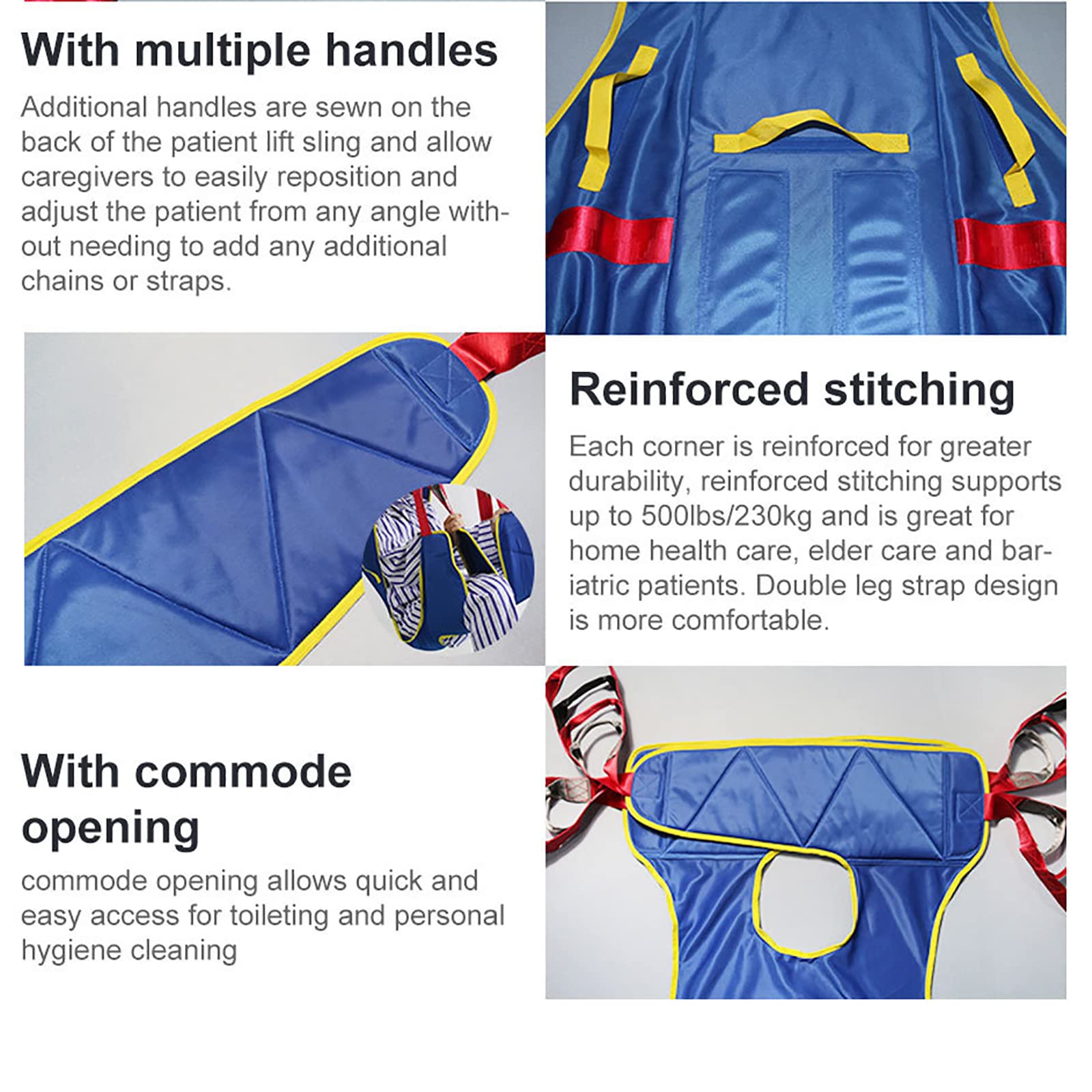**Deluxe Padded Patient Lift Sling with Head Support & Divided Leg - Heavy Duty Shower & Toileting Sling for Elderly & Disabled (Medium) - Ideal for Safe Transfers, Bathing & Mobility Assistance**