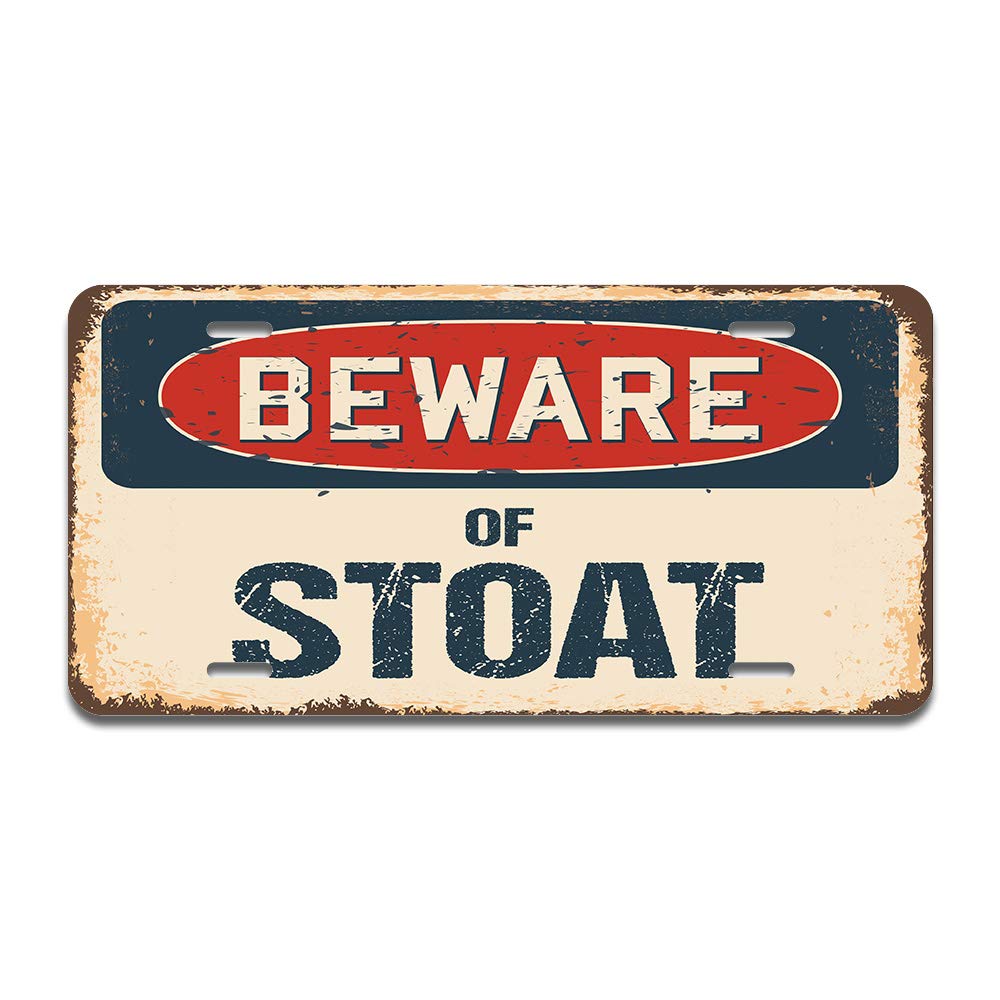 SignMission Beware of Stoat Aluminum License Plate - 12