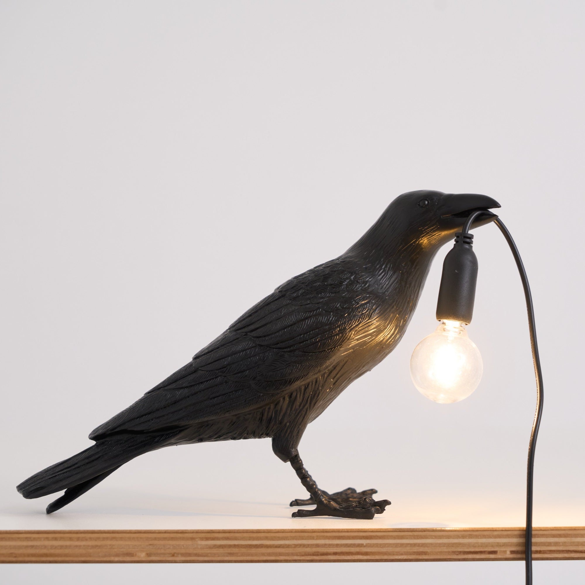 Raven Resin Table Lamp - Modern Gothic Home Decor for Bedroom, Living Room, Office - Handcrafted Night Light with Adjustable Brightness for Reading & Relaxation
