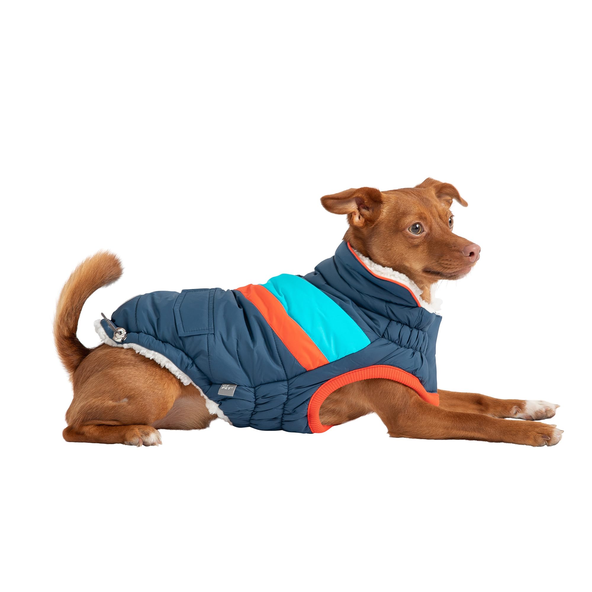 Navy Alpine Dog Puffer Jacket - Warm Winter Coat for Large Dogs - Perfect for Cold Weather Walks & Outdoor Adventures