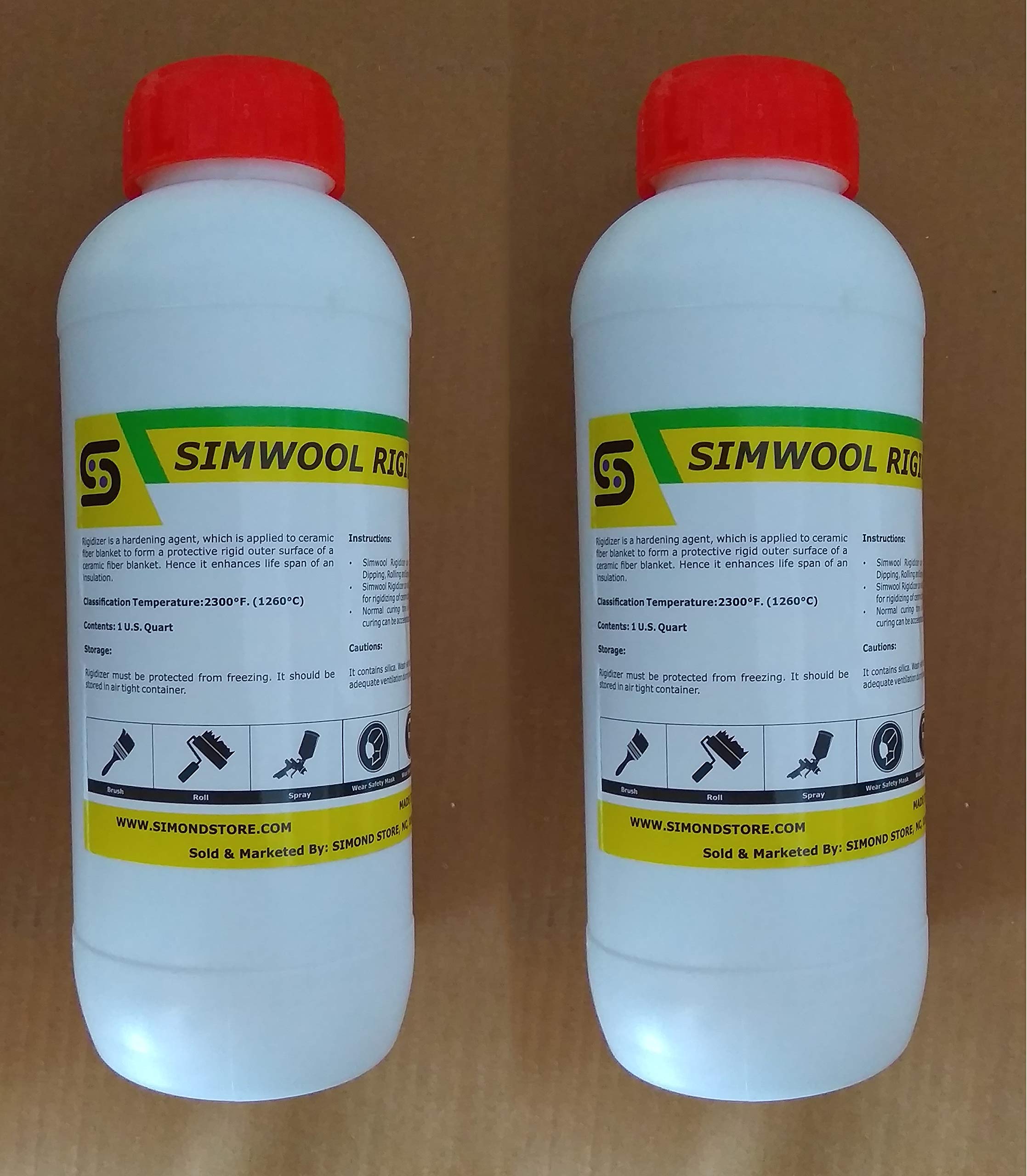 High-Temperature Ceramic Fiber Rigidizer Coating - 2300°F Fireproof Insulation for Ceramic Fiber Blankets & Boards - 1/2 Gallon Heat-Resistant Surface Treatment - Perfect for Kilns, Furnaces & Industrial Insulation Applications