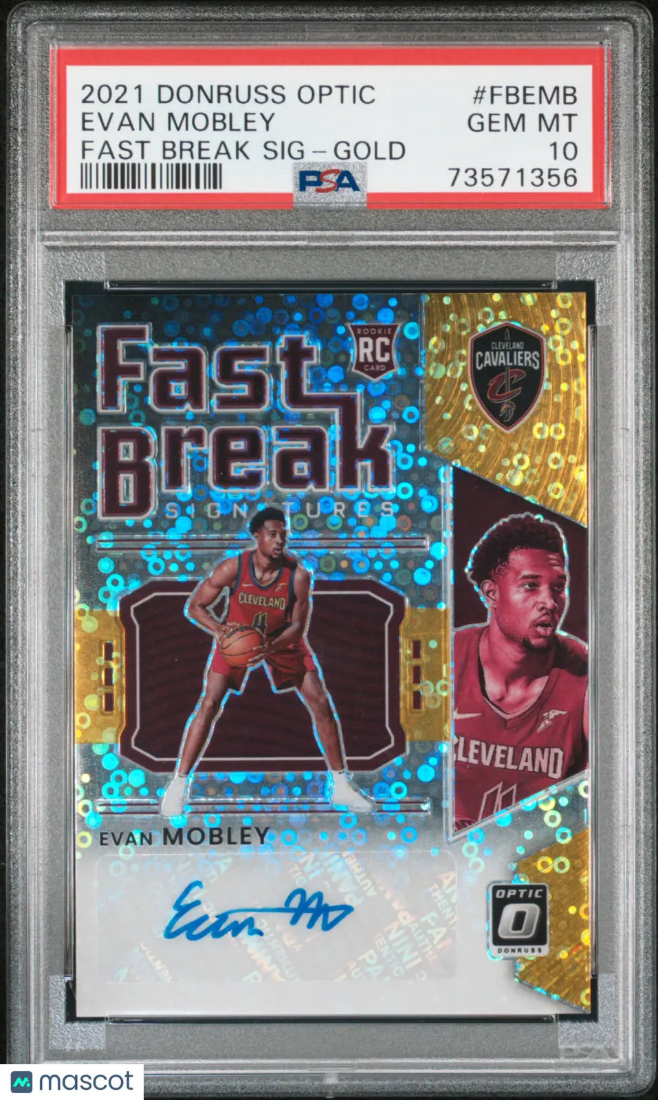 2021 Donruss Optic Fast Break Evan Mobley Rookie Card Gold Autograph PSA 10 Gem Mint /10 - Basketball Trading Cards for Collectors & Investors