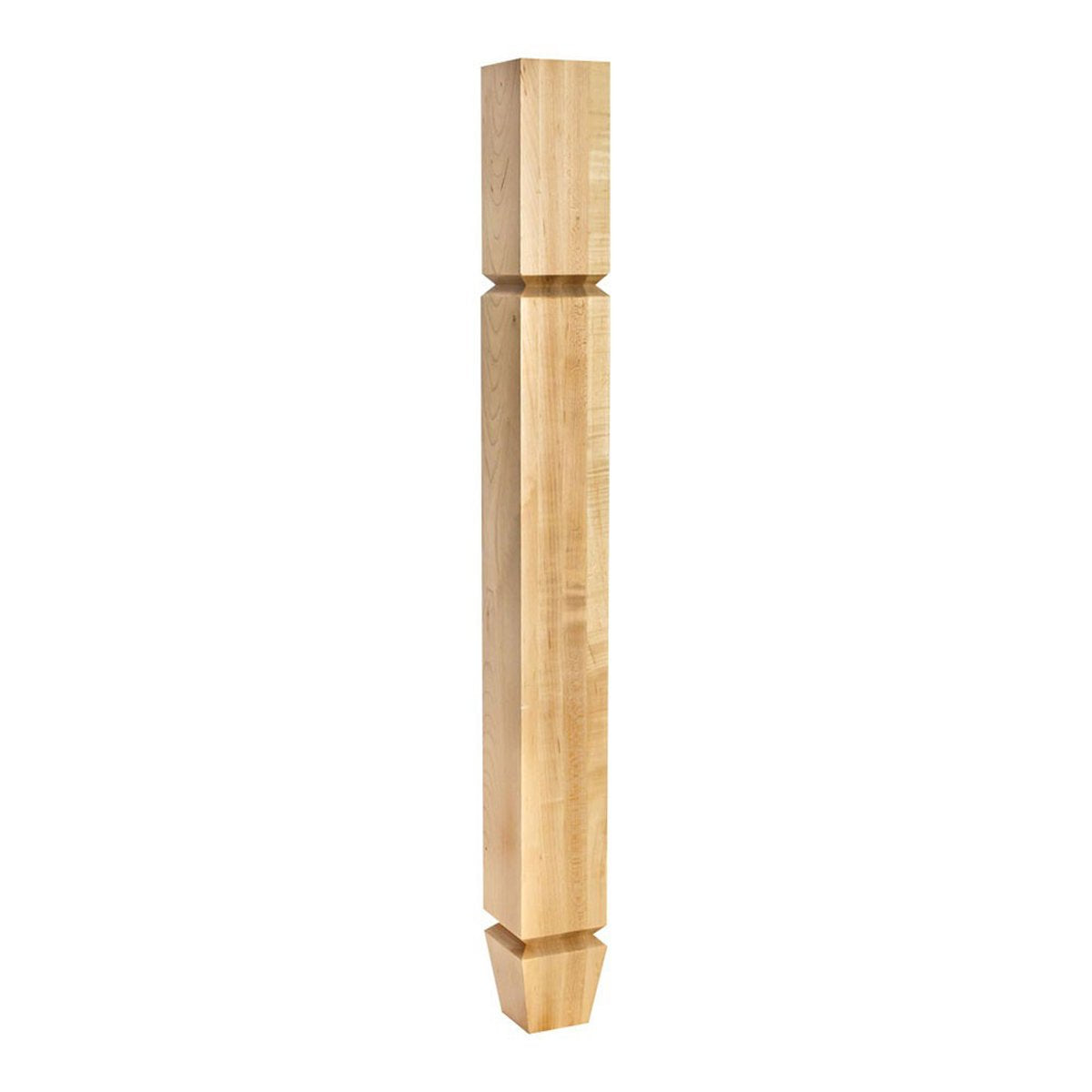 Hardware Resources Alder Wood Post with Two V Grooves & Tapered Foot - Perfect for DIY Furniture, Cabinetry, and Home Decor Projects