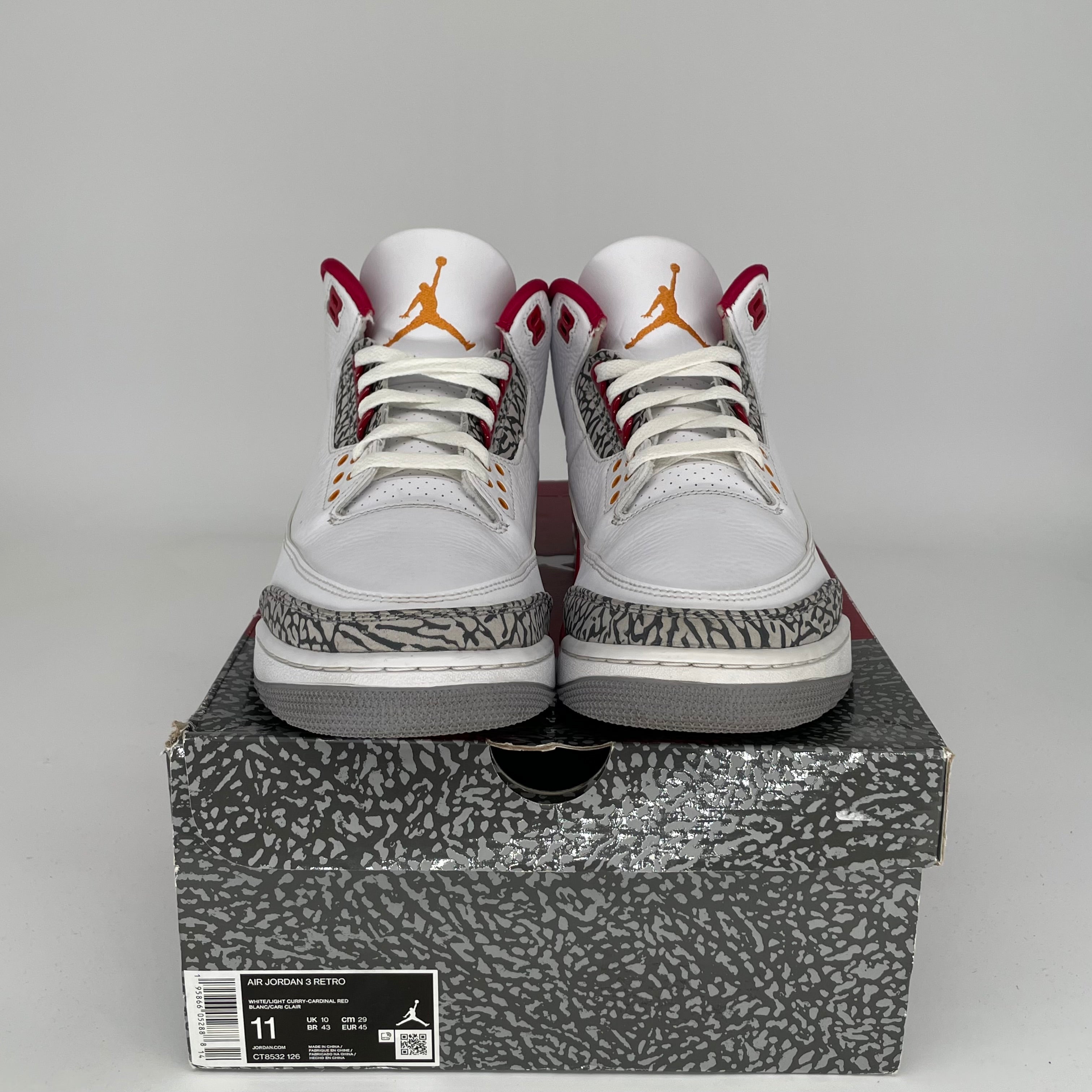 AIR JORDAN 3 Cardinal Red Retro Basketball Shoes Men's Size 11 (CT8532-126) - Perfect for Streetwear, Sneaker Collecting & Casual Fashion
