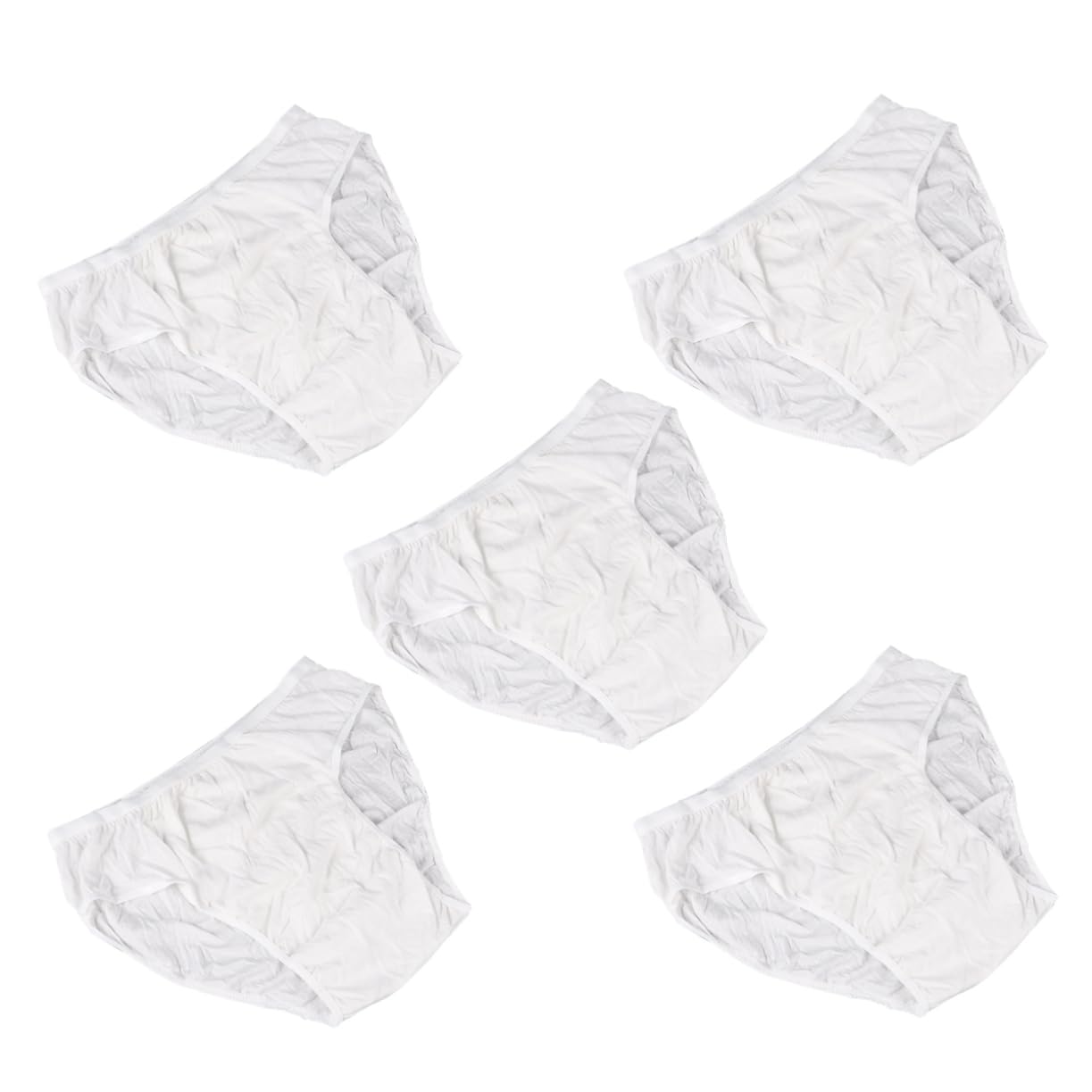 KESYOO 5-Pack Men's Cotton Travel Underwear - Breathable White Disposable Underpants for Camping, Hiking & Business Trips