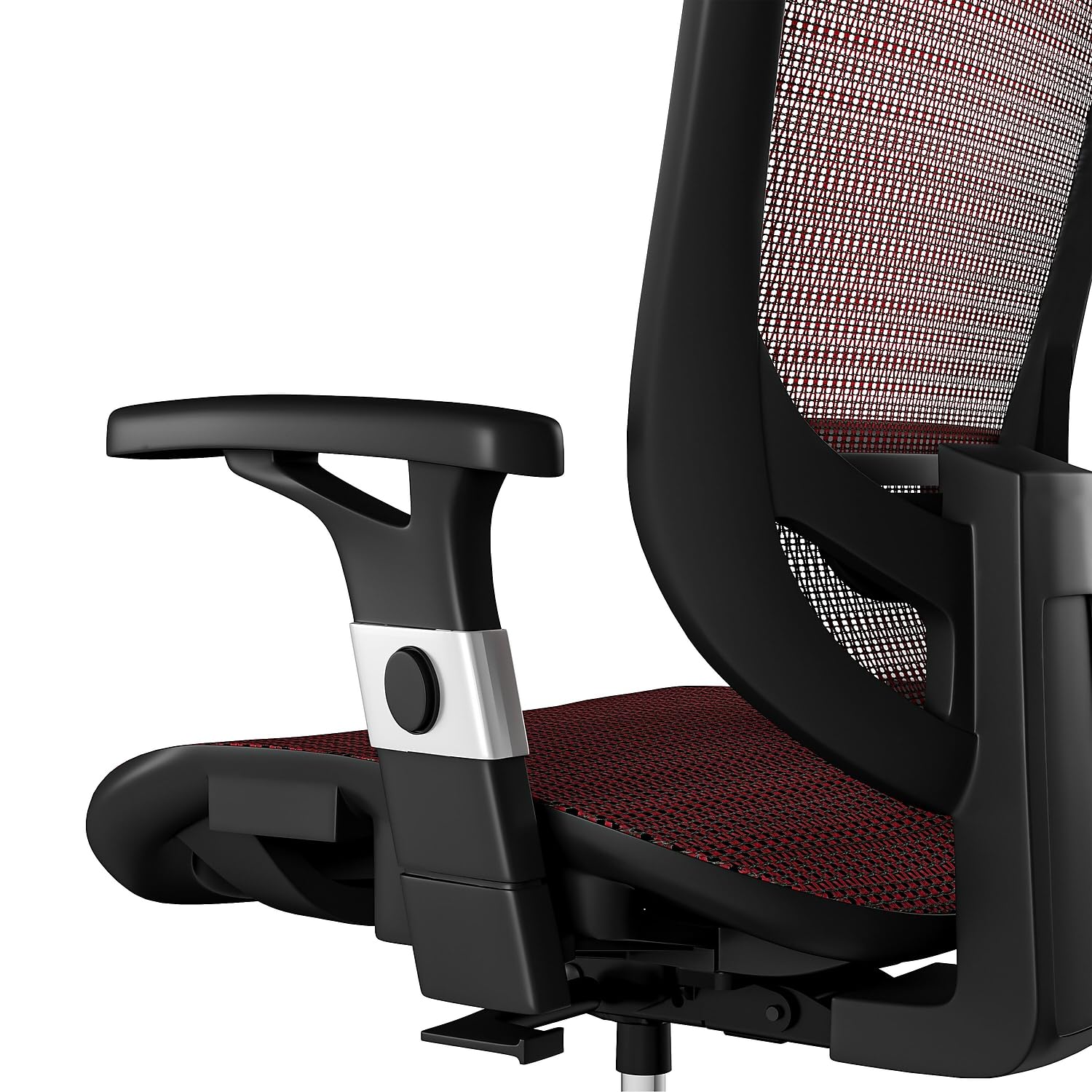 Ergonomic Mesh Computer and Desk Chair with Lumbar Support - Adjustable Height, Swivel & Rolling Wheels - Red Office Chair for Home, Gaming & Workspace Comfort