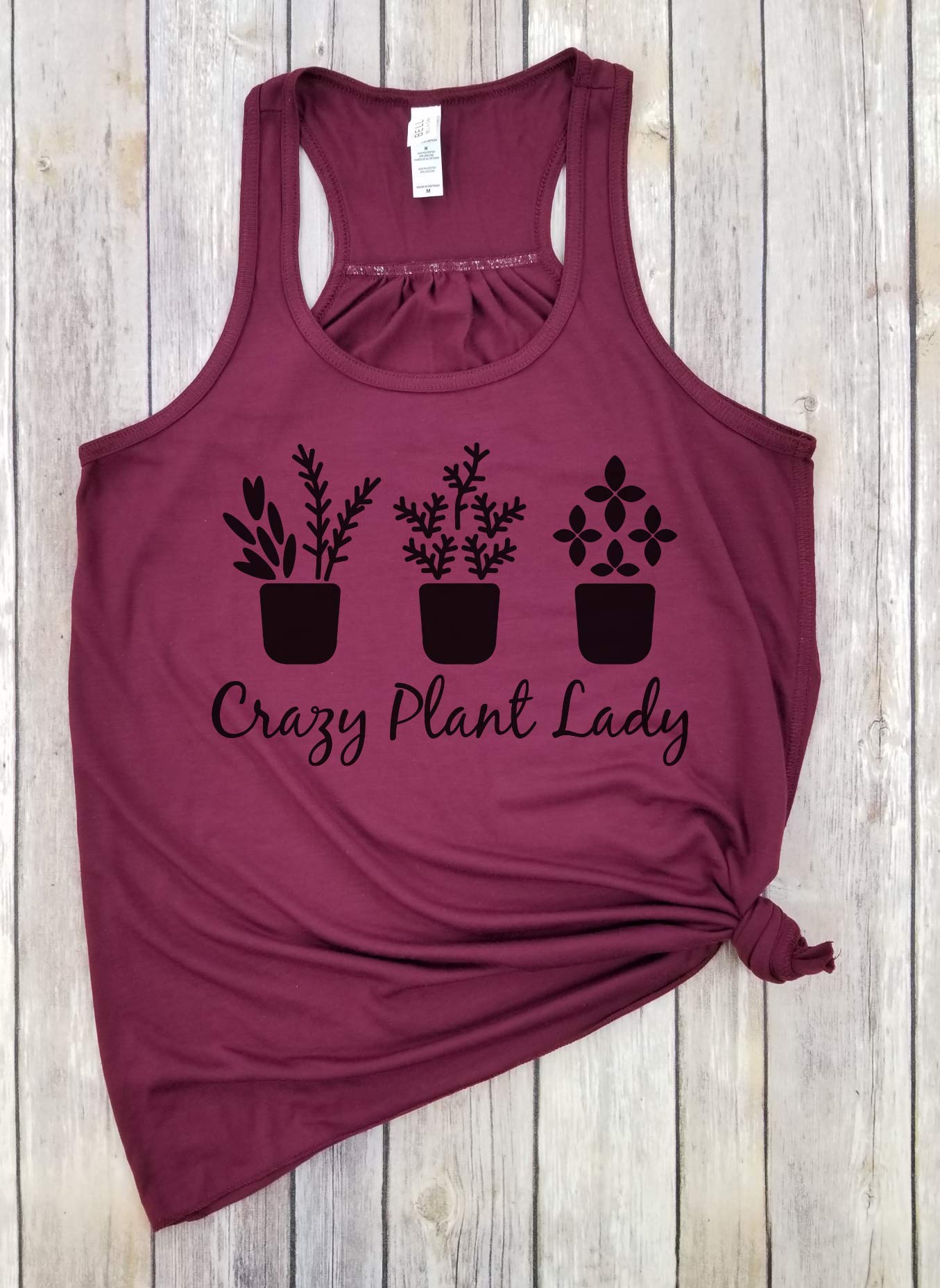Crazy Plant Lady Racerback Tank - Gardening Shirt for Women, Plant Lover, Vegan & Farm Life Apparel - Perfect for Gardening, Farmers Markets & Outdoor Activities