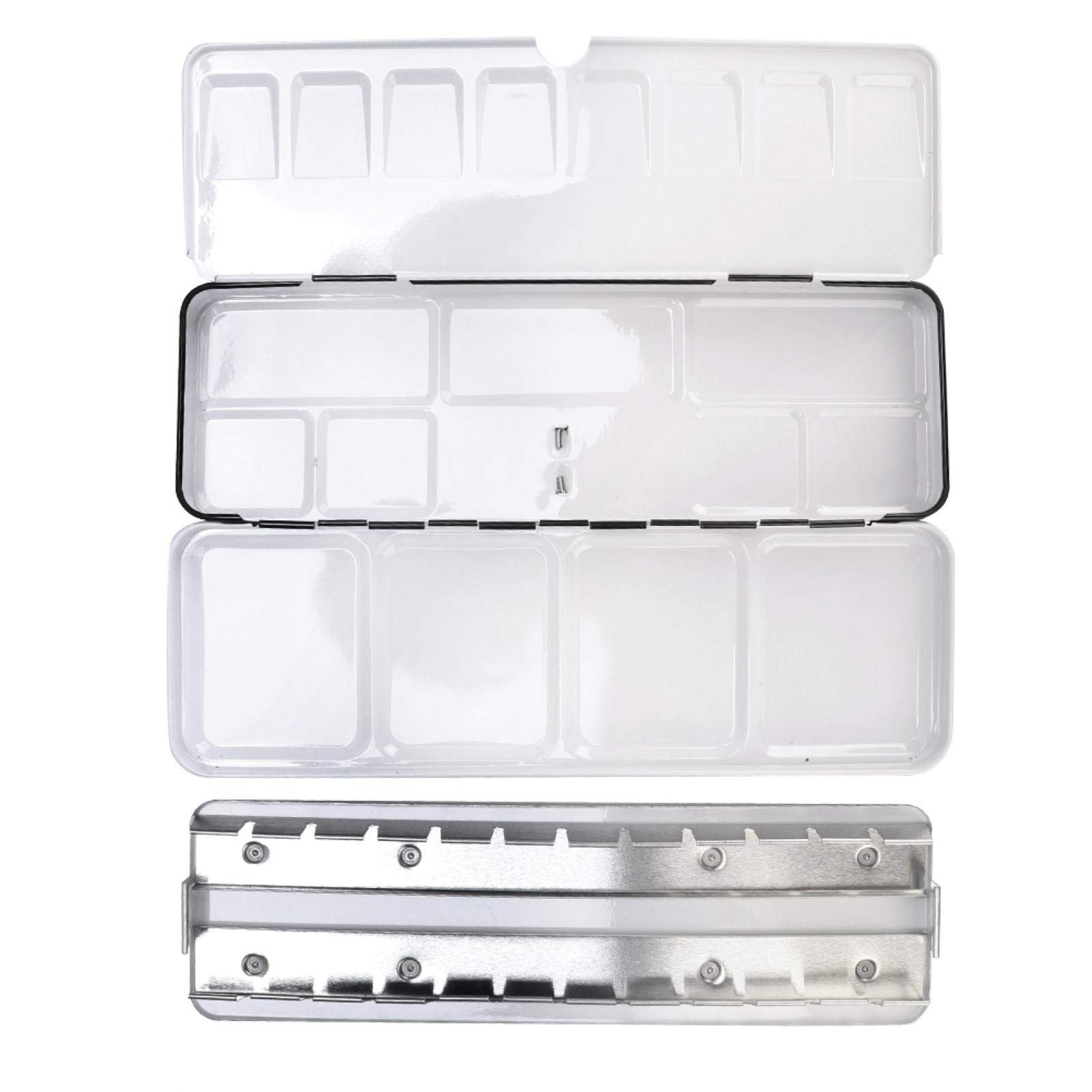 Anti-Skid Tinplate Paint Box - Reusable Pigment Storage Box for Artists, Easy to Clean Black Paint Palette - Perfect for Oil, Acrylic & Watercolor Painting in Studio or Outdoor