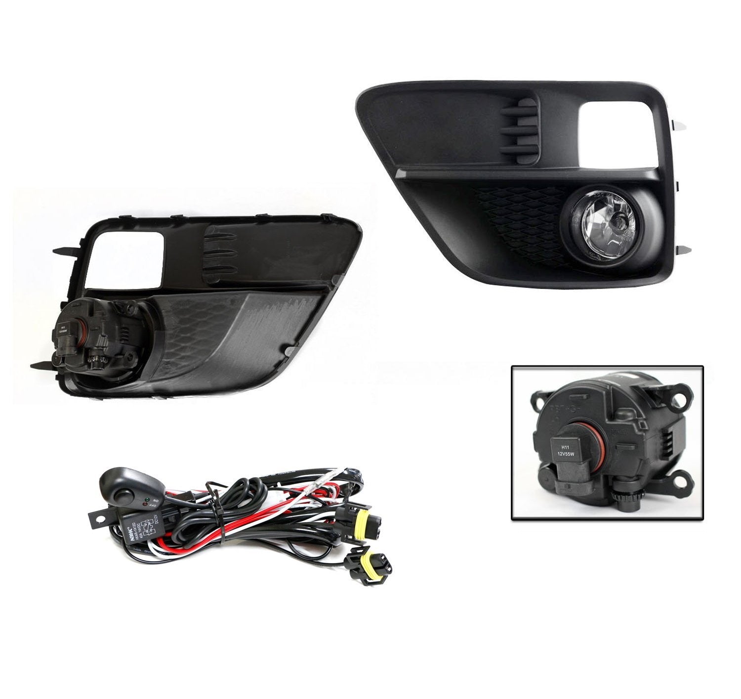 Complete Clear Lens Fog Light Kit with Bezel Covers & Wiring for 2015-2017 Subaru WRX | Durable Fog Lights for Enhanced Visibility in Rain, Snow & Night Driving