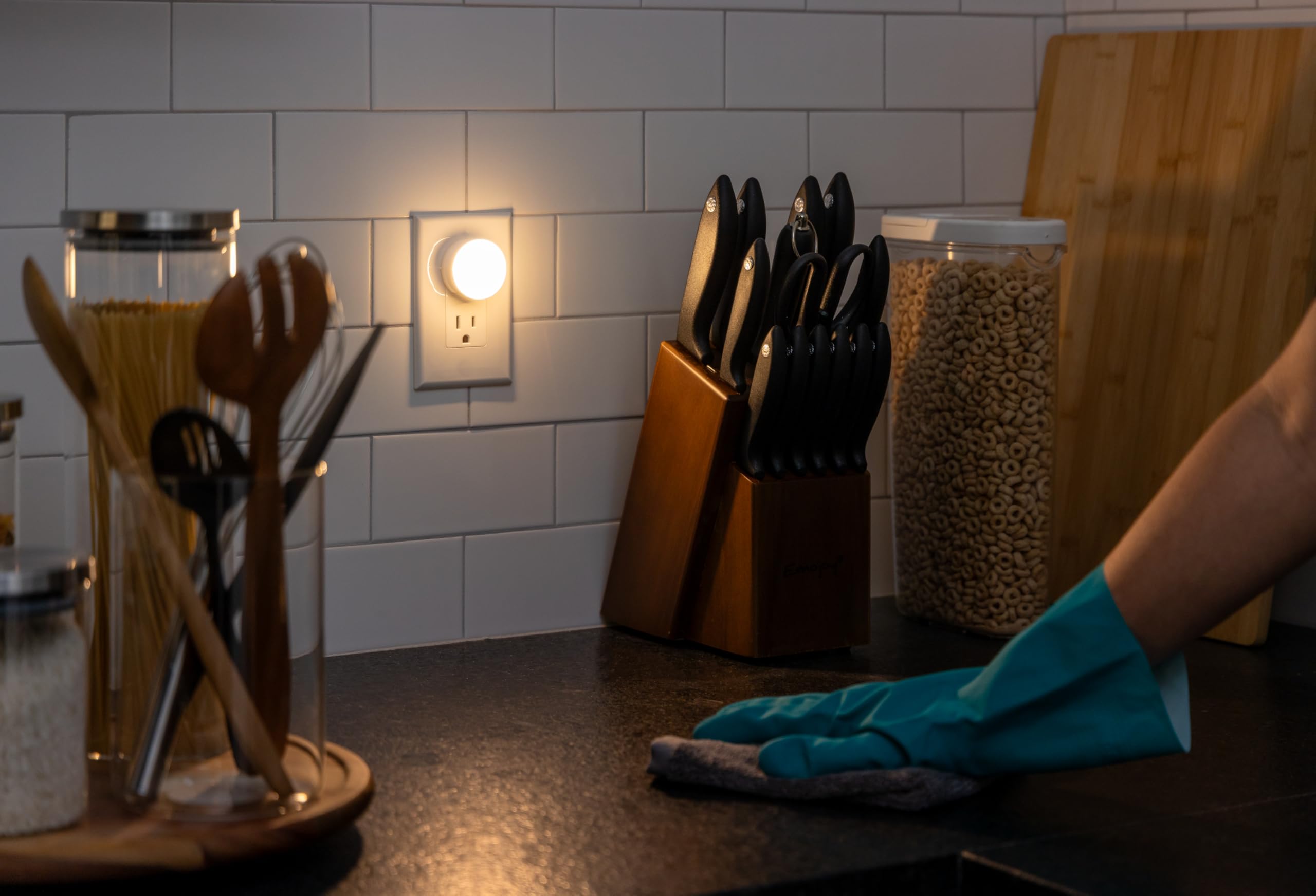 Mini LED Night Light Plug-In with Dusk to Dawn Sensor - Warm White Compact Ambient Lighting for Bedroom, Bathroom, Nursery, Hallway & Kitchen - 2 Pack - Perfect for Safe Nighttime Navigation and Cozy Home Atmosphere