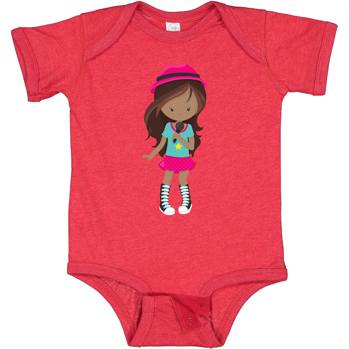 Inktastic African American Girl Rock Band Singer Baby Bodysuit - Cute Music-Themed Outfit for Infants & Toddlers - Perfect for Concerts, Birthday Parties & Photo Shoots