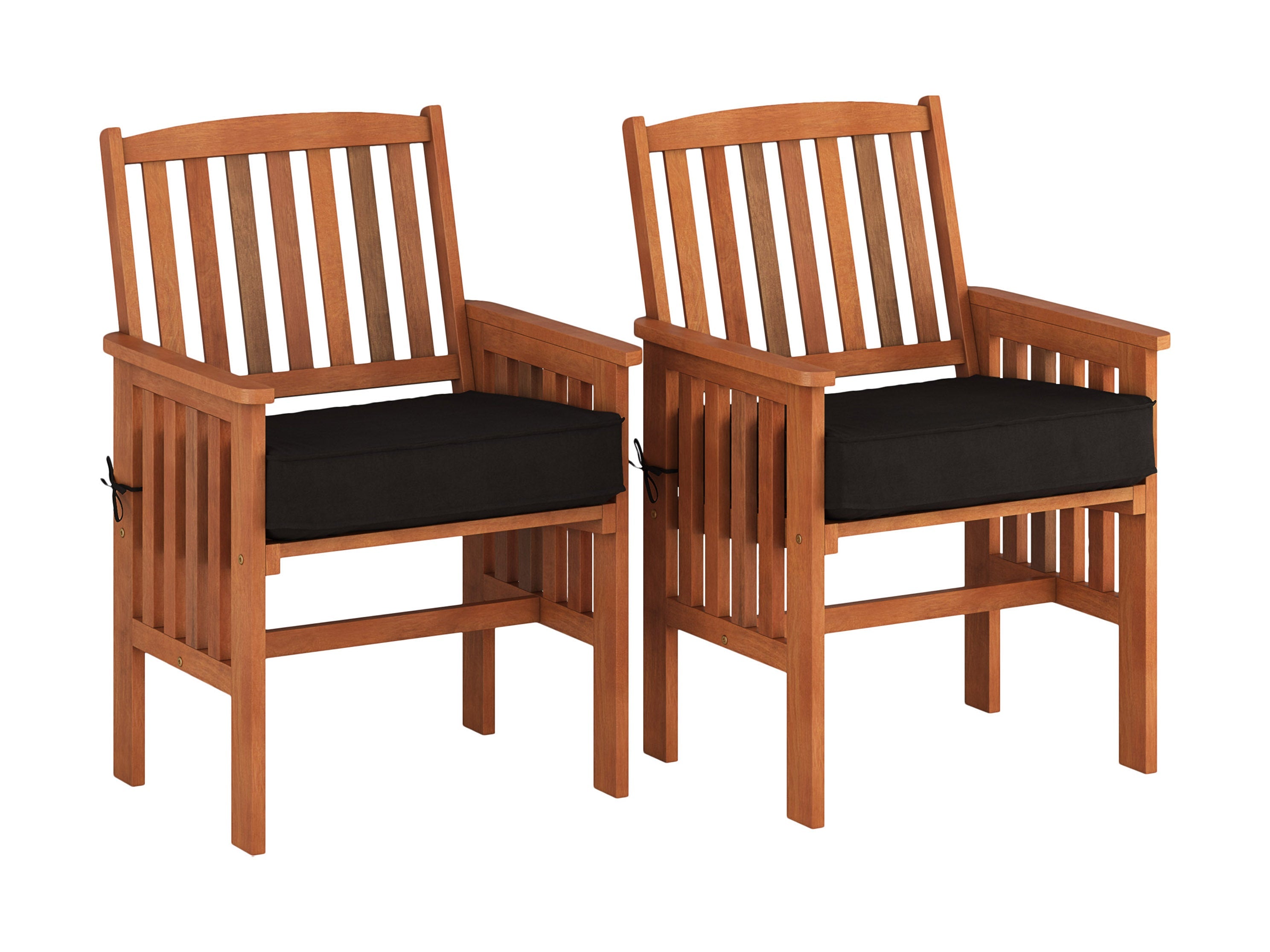 Premium Solid Wood Armchairs - Set of 2 Comfortable Dining Chairs with Padded Seat | Modern Farmhouse Style for Dining Room, Kitchen, or Living Room