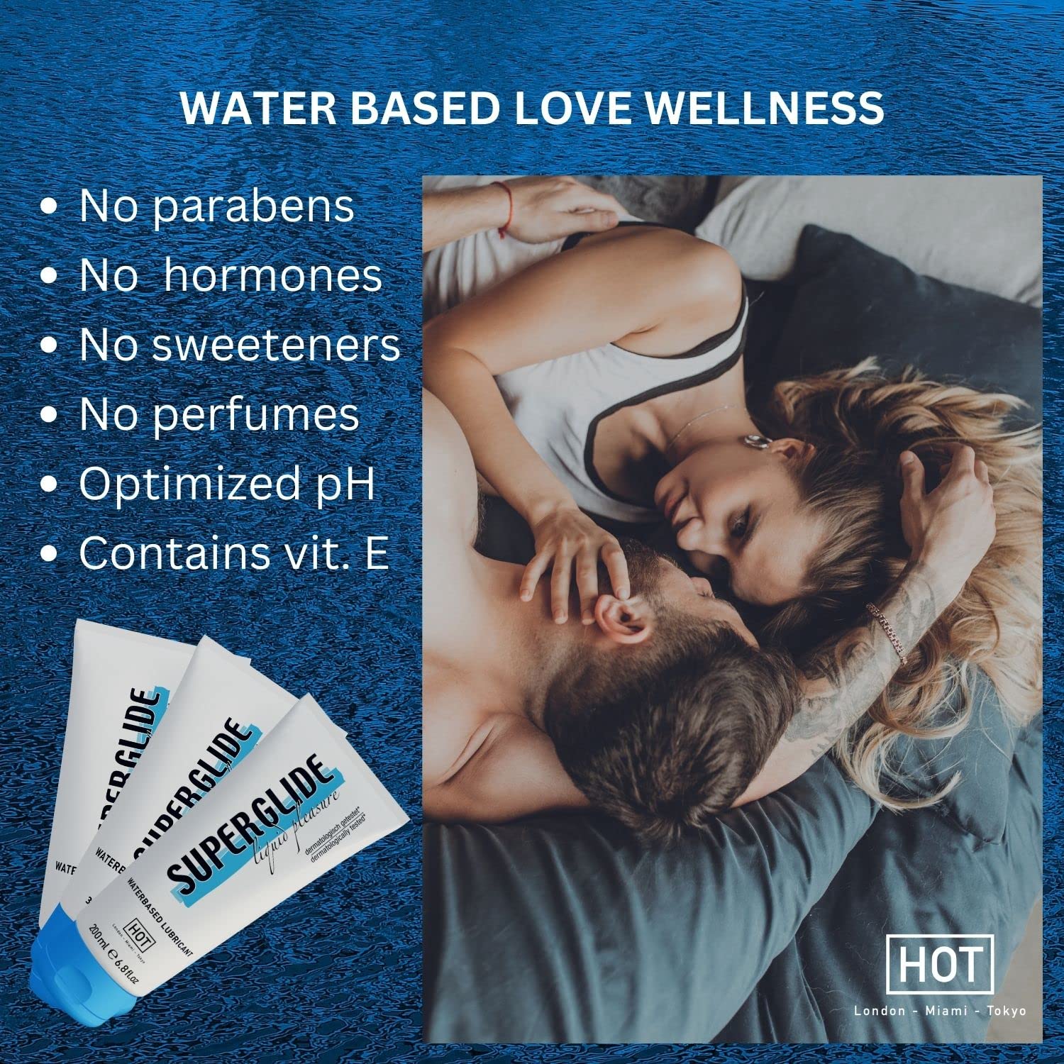 Superglide Liquid Pleasure Water-Based Personal Lubricant for Couples & Sex Toys - Vitamin E Enriched Sex Gel for Enhanced Intimacy - 200ml EU-Made Lube for Sensual Massage, Foreplay & Enhanced Pleasure