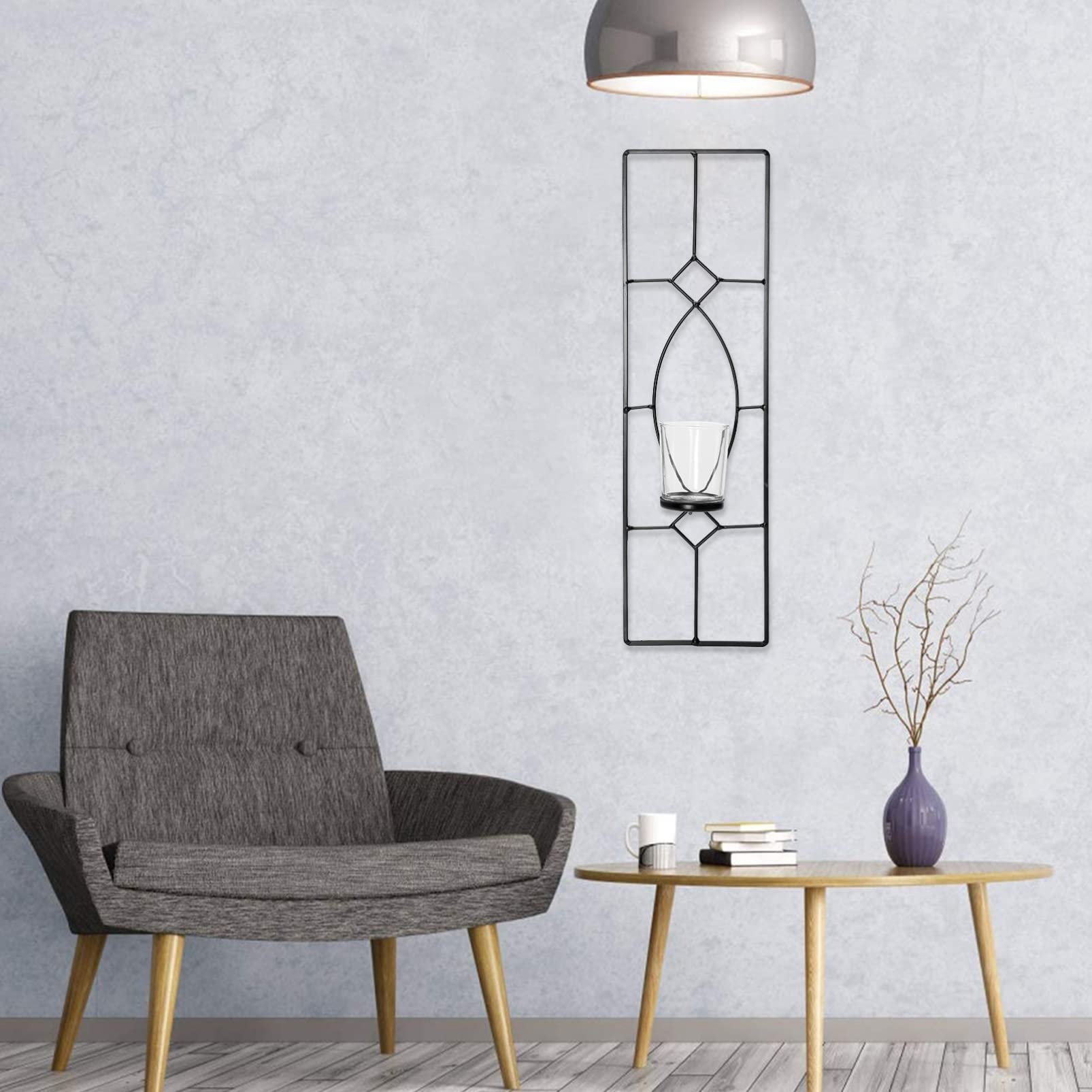 Beaupretty Glass Wall Mount Candle Holder - Modern Tealight & Tapered Candlestick Holder for Home Decor, Bedroom & Living Room Wall Art | Perfect for Romantic Dinners, Spa Nights & Holiday Decorations