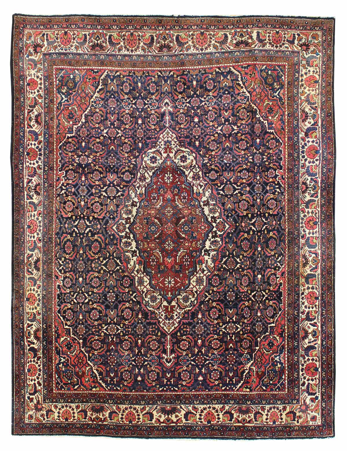 Antique Bibikabad Handwoven Tribal Rug 50677 - Authentic Vintage Tribal Carpet for Boho Home Decor, Living Room, Bedroom & Office