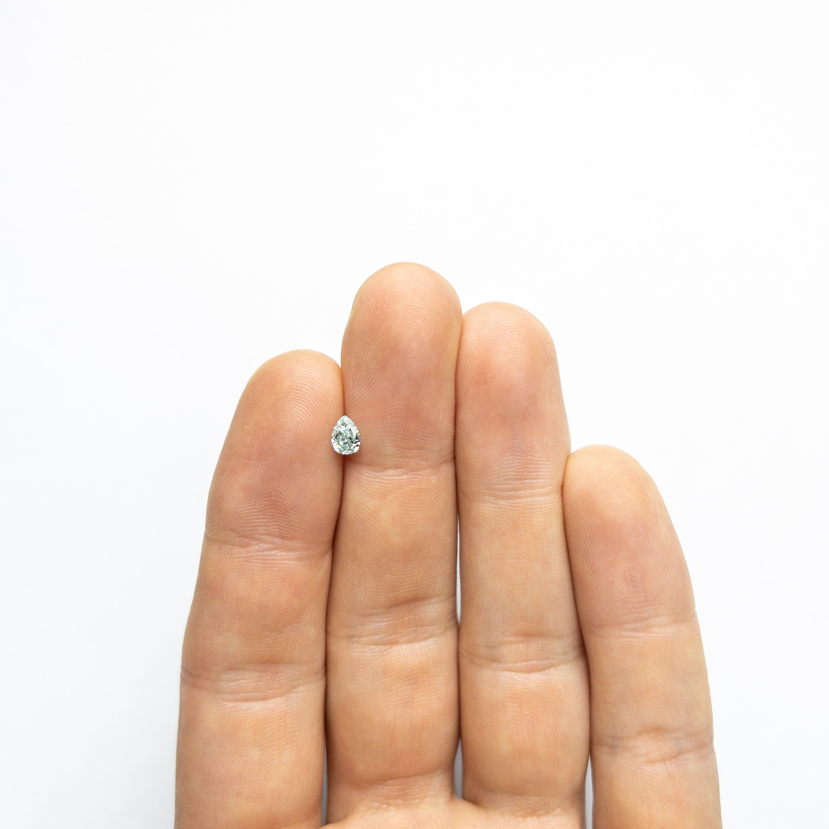 0.32ct GIA Certified Fancy Vivid Bluish Green Pear Cut Diamond - 5.48x3.95x2.17mm Brilliant Cut for Engagement Rings & Fine Jewelry