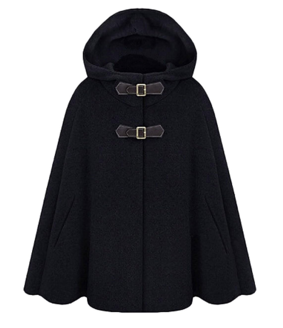 CHARTOU Women's Cute Batwing-Sleeve Hooded Wool Poncho Cape Cardigan - Cozy Oversized Sweater for Fall & Winter, Perfect for Casual Outings, Coffee Dates and Layering