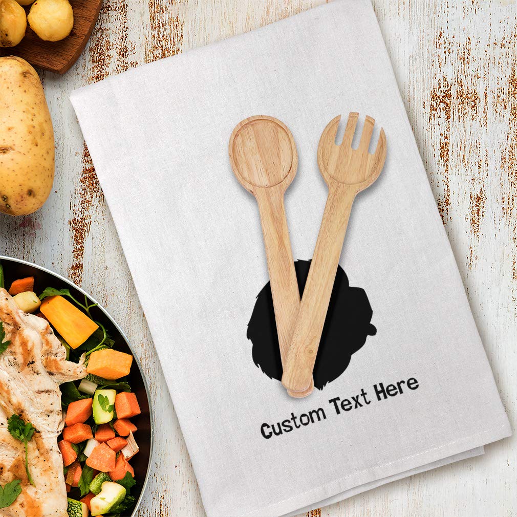 Custom Printed Newfoundland Dog Silhouette Kitchen Towels - Personalized Flour Sack Dish Towels for Cooking, Cleaning & Decor | Pet Lover Gift Idea