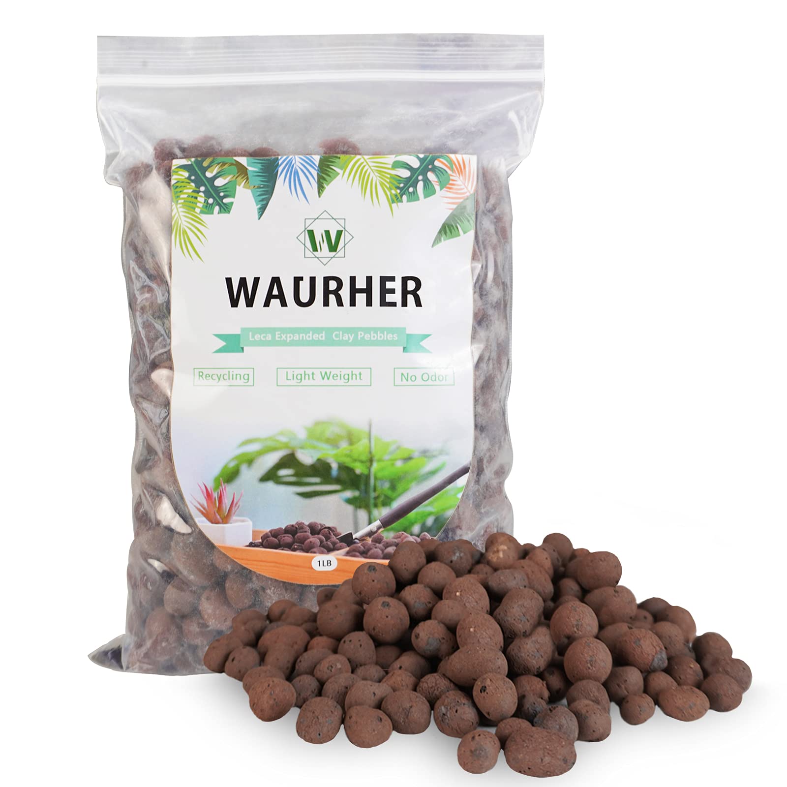 Premium Leca Expanded Clay Pebbles 1LB - Hydroponic Growing Media for Indoor Plants, Orchids, Herbs | Ideal for Hydroponics, Aquaponics & Gardening Systems | Improves Aeration & Drainage