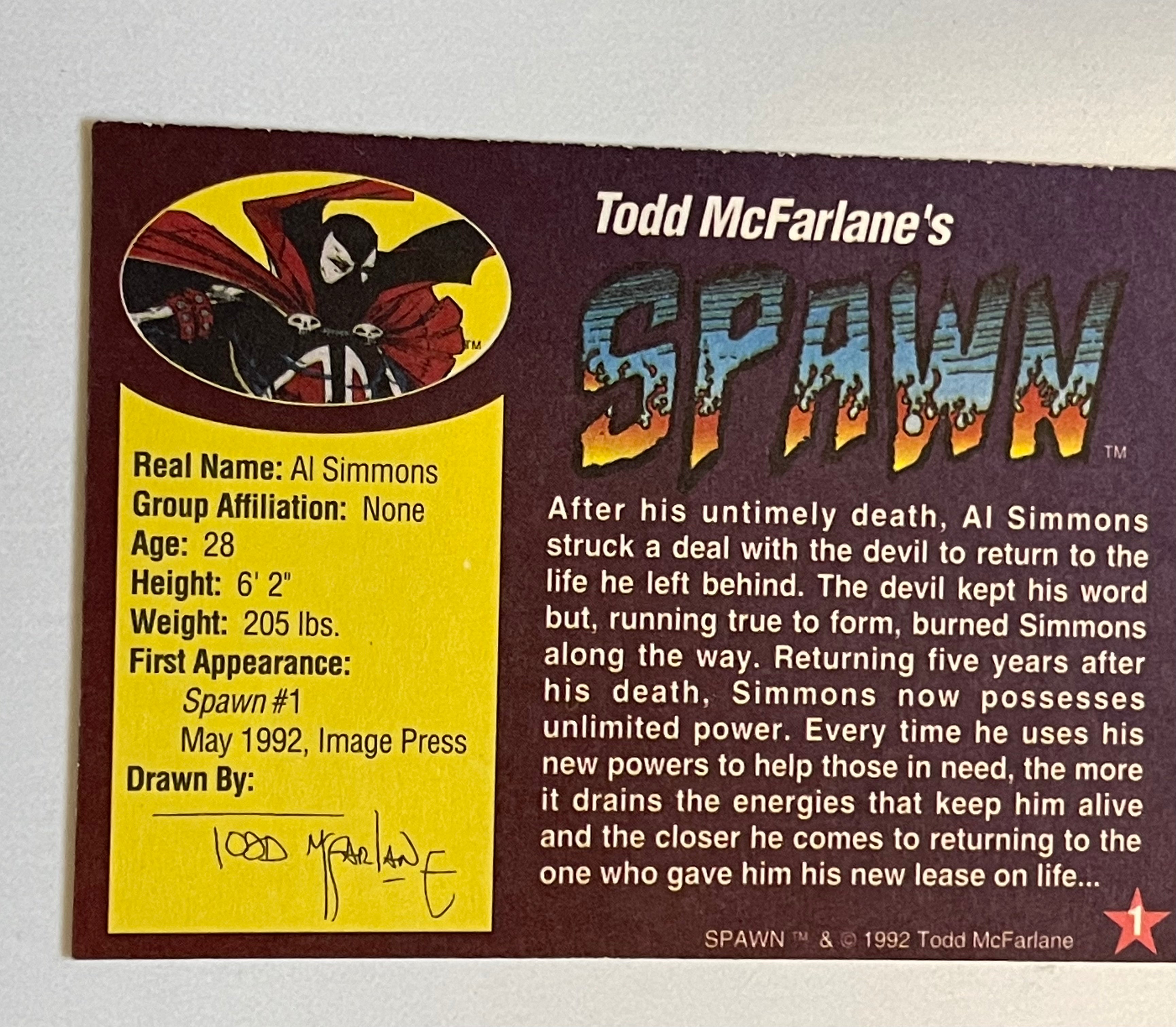 1993 Spawn Comics Wizard Magazine Promo Card - Rare Collectible for Comic Fans & Memorabilia Enthusiasts