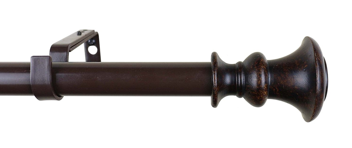 1 Inch Adjustable Tavo Drapery Curtain Rod - 7 Finishes for Living Room, Bedroom & Window Decor