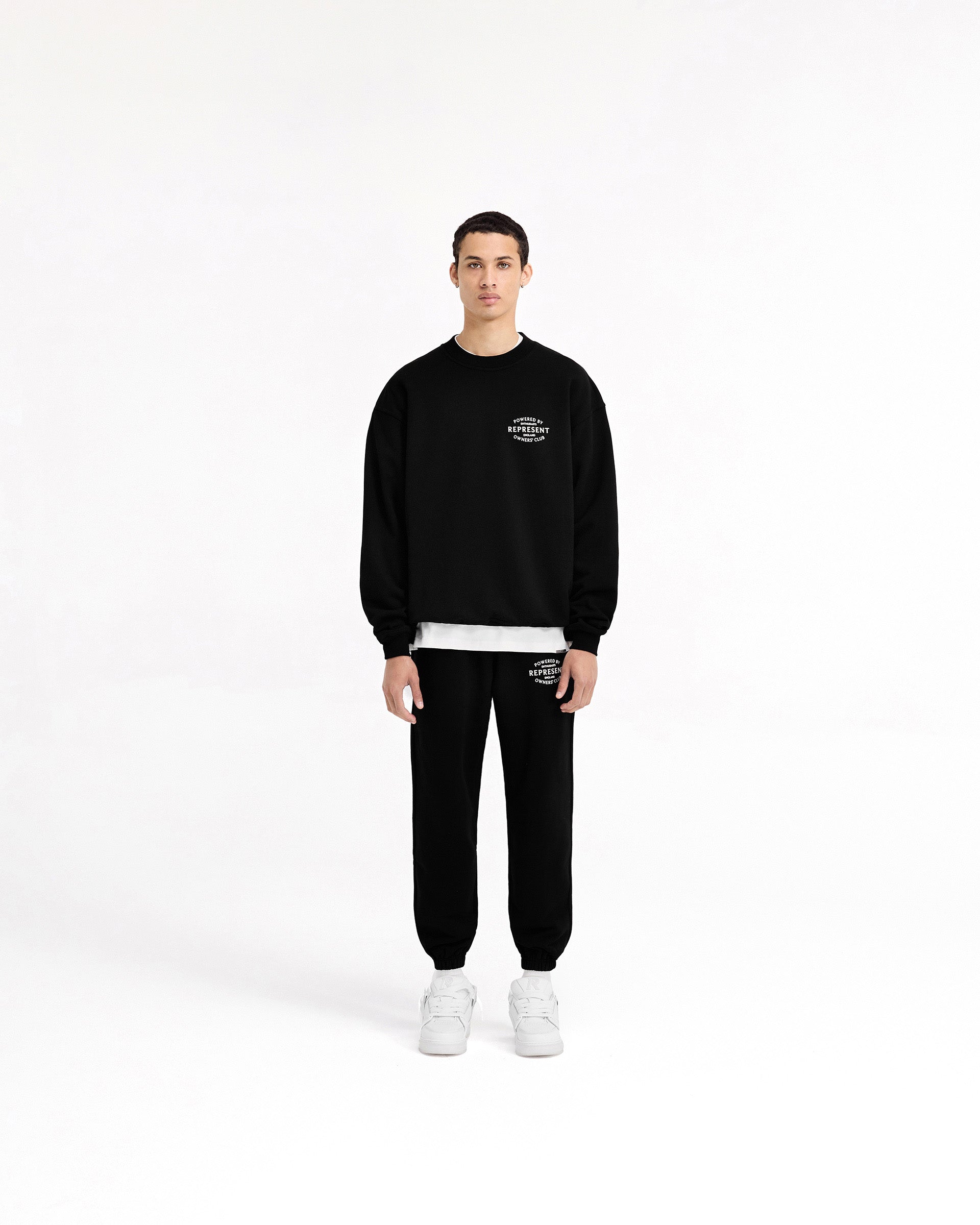 Represent Owners Club Stamp Sweater - Jet Black | Men's Luxury Streetwear Pullover | Perfect for Casual Outfits & Urban Fashion