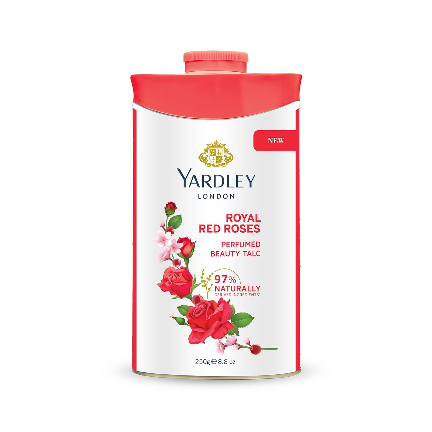 Yardley Red Rose Perfumed Talcum Powder - 250g Body Powder for Women | Fresh Floral Scent for Daily Use, After Shower & Summer Comfort
