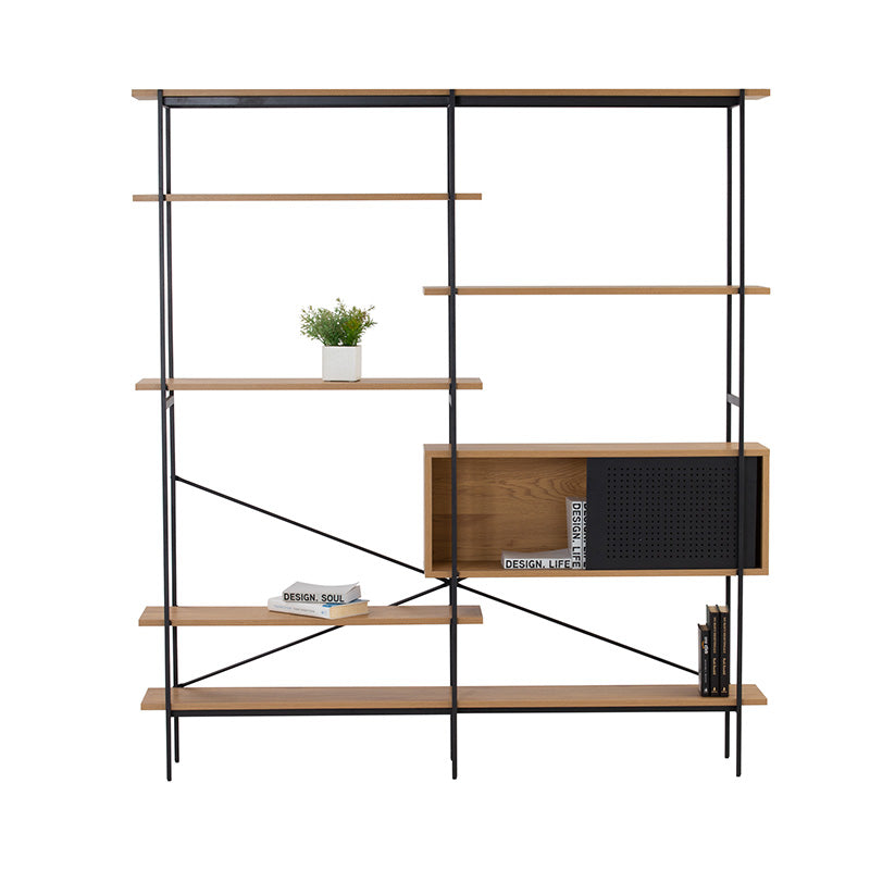 KREMAN 1.7M Oak Wood Display Unit - Perfect for Retail Stores, Boutiques & Home Decor Showcase