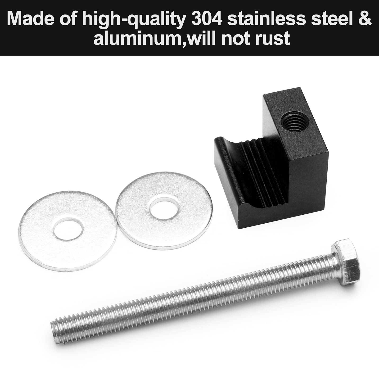 4 Pack No Drill Universal Truck Toolbox Mounting Kit - Heavy Duty Aluminum Alloy Tool Box Tie Down Straps with J Hooks for Secure Installation (Black) - Perfect for Pickup Trucks, Vans & Work Vehicles